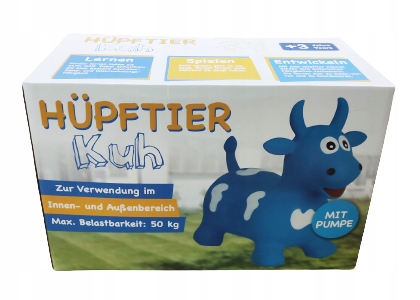 MOCNY DUŻY SKOCZEK GUMOWY DO SKAKANIA NIEBIESKA KRÓWKA KROWA -POMPKA GRATIS EAN (GTIN) 5905178741715