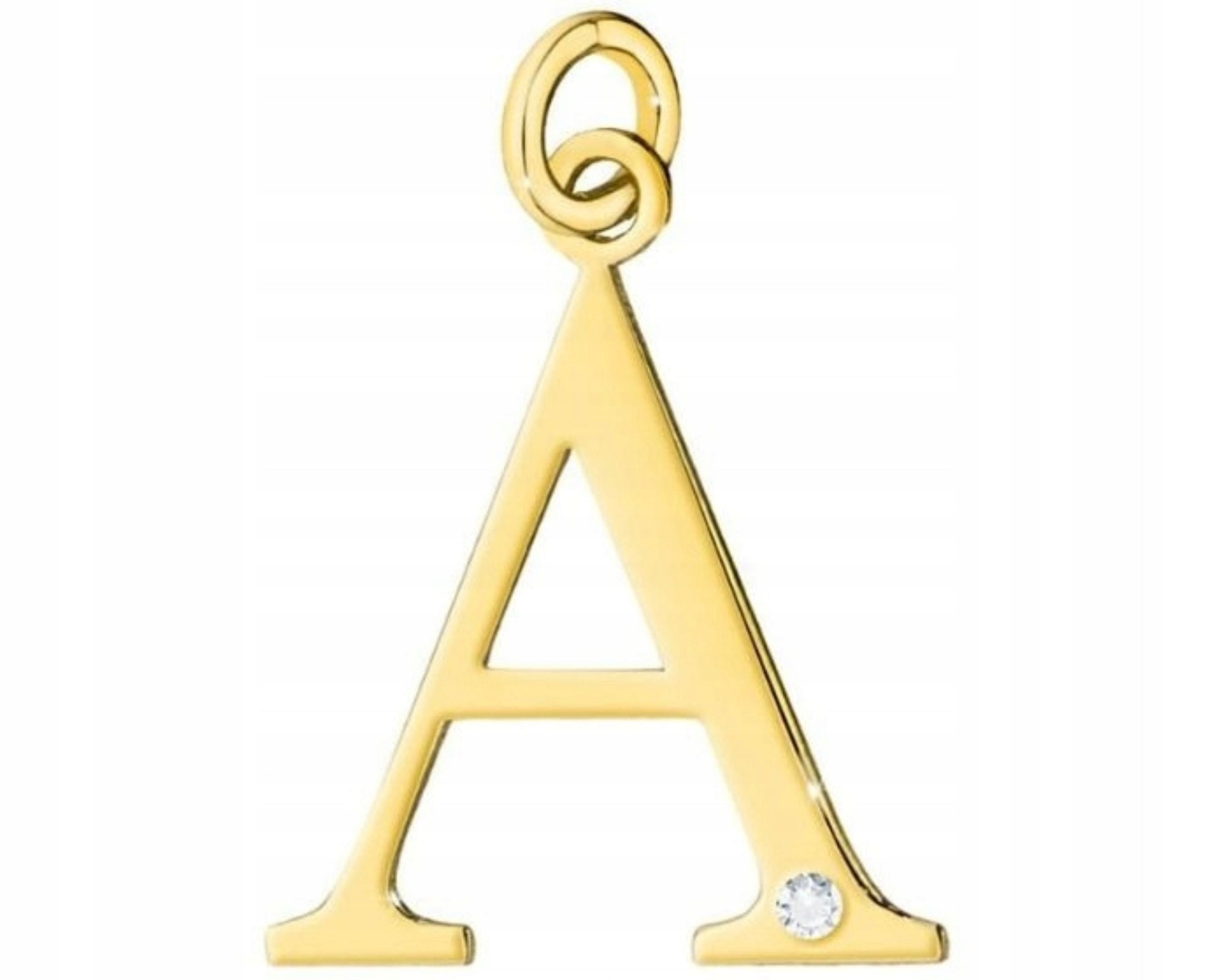 ЗОЛОТАЯ ПОДВЕСКА ПОДВЕСКА МАЛЕНЬКАЯ БУКВА А С БРИЛЛИАНТОМ