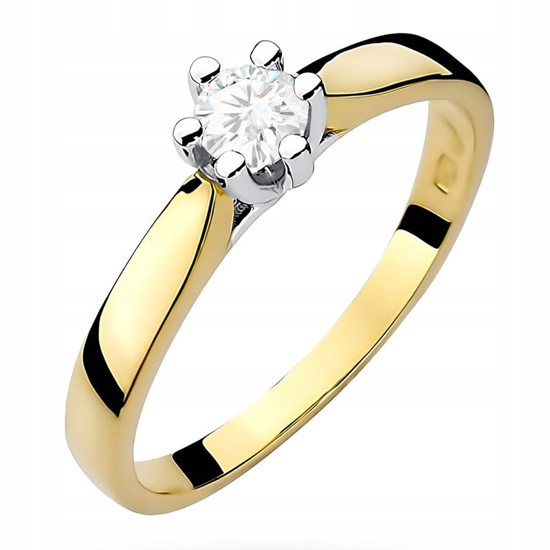 Zlatý Prstýnek ryzosti 585 s laboratorním diamantem 0,25 ct 14k