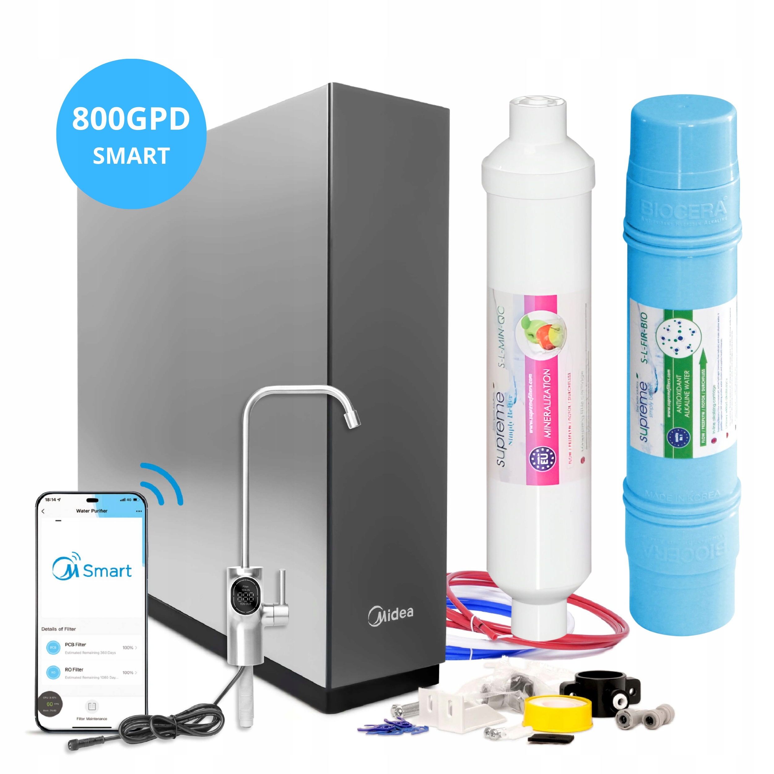 Midea 800GPD Smart s mineralizátorem a ionizátorem Supreme