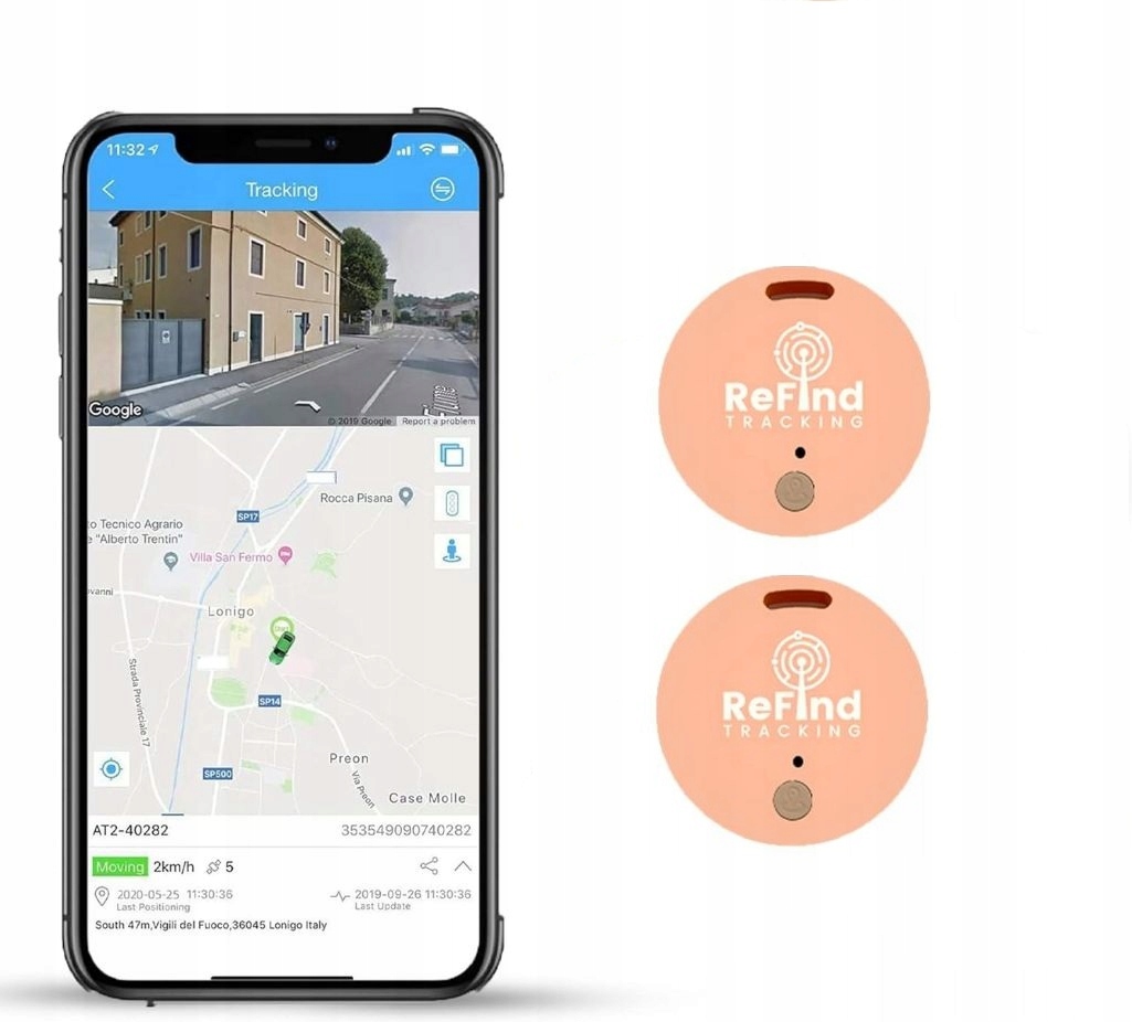 Lokalizator Gps ReFind 2 sztuki Różowy