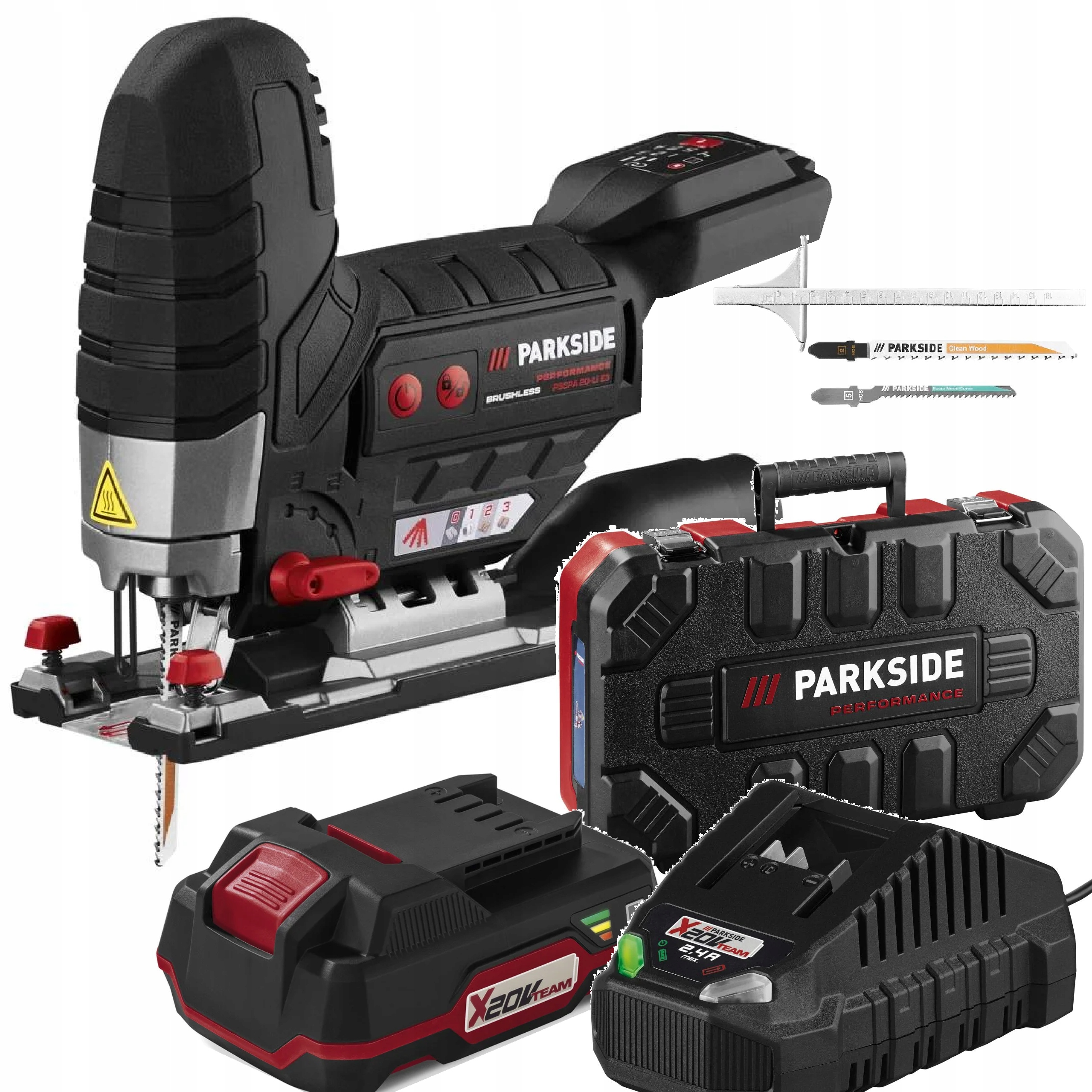 Akumulátorová přímočará pila Psspa Parkside akumulátor 2Ah Komplet pilové listy