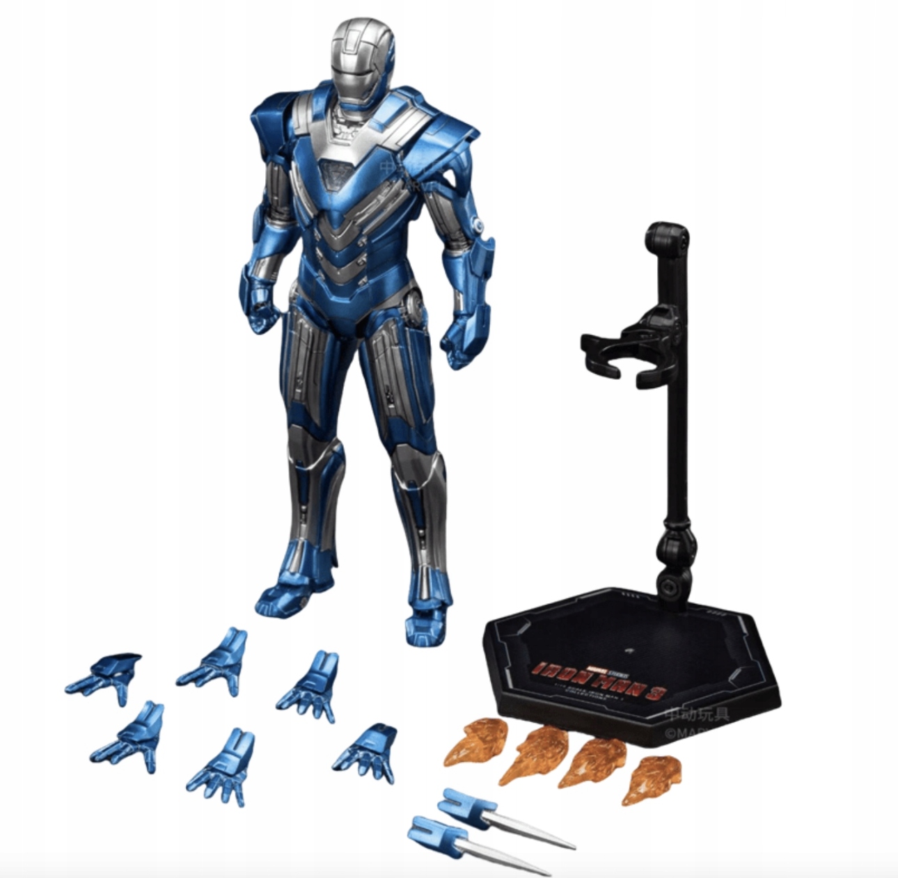 Pohyblivá figurka Iron Man Mk30 Blue Steel 18 cm Marvel Zd Toys Originál