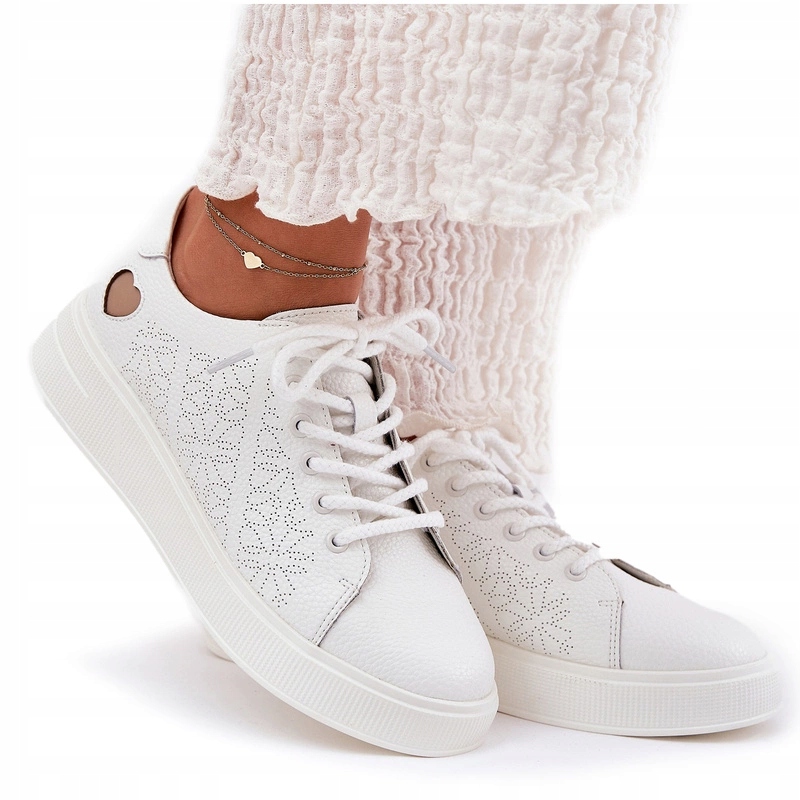 Dámské Tenisky Z Přírodní Kůže Na Platformě Vinceza 88018 Bílé 40