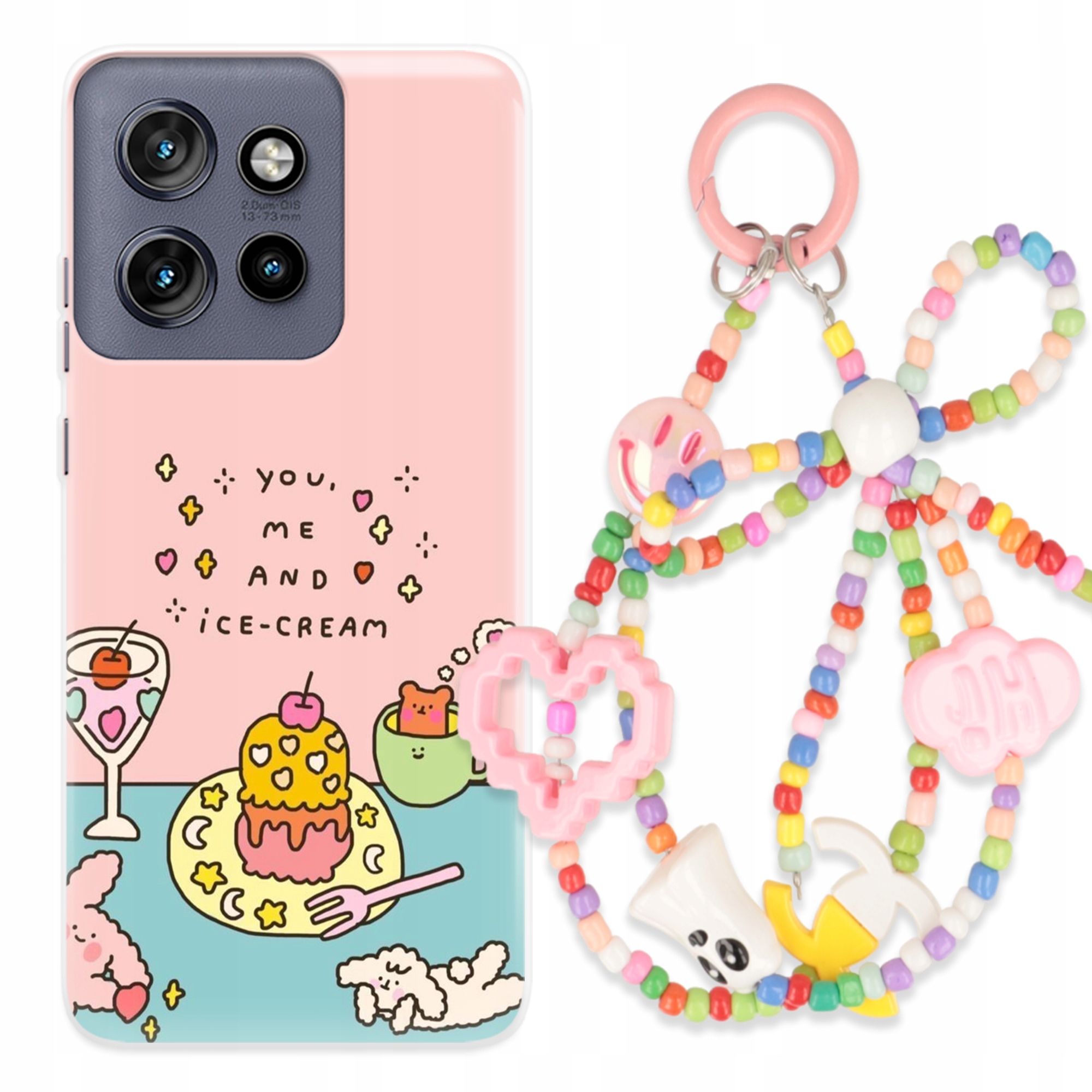 Puzdro pre Motorola Edge 50 Neo Roztomilý prívesok Pozitívny dievčenský set Wz