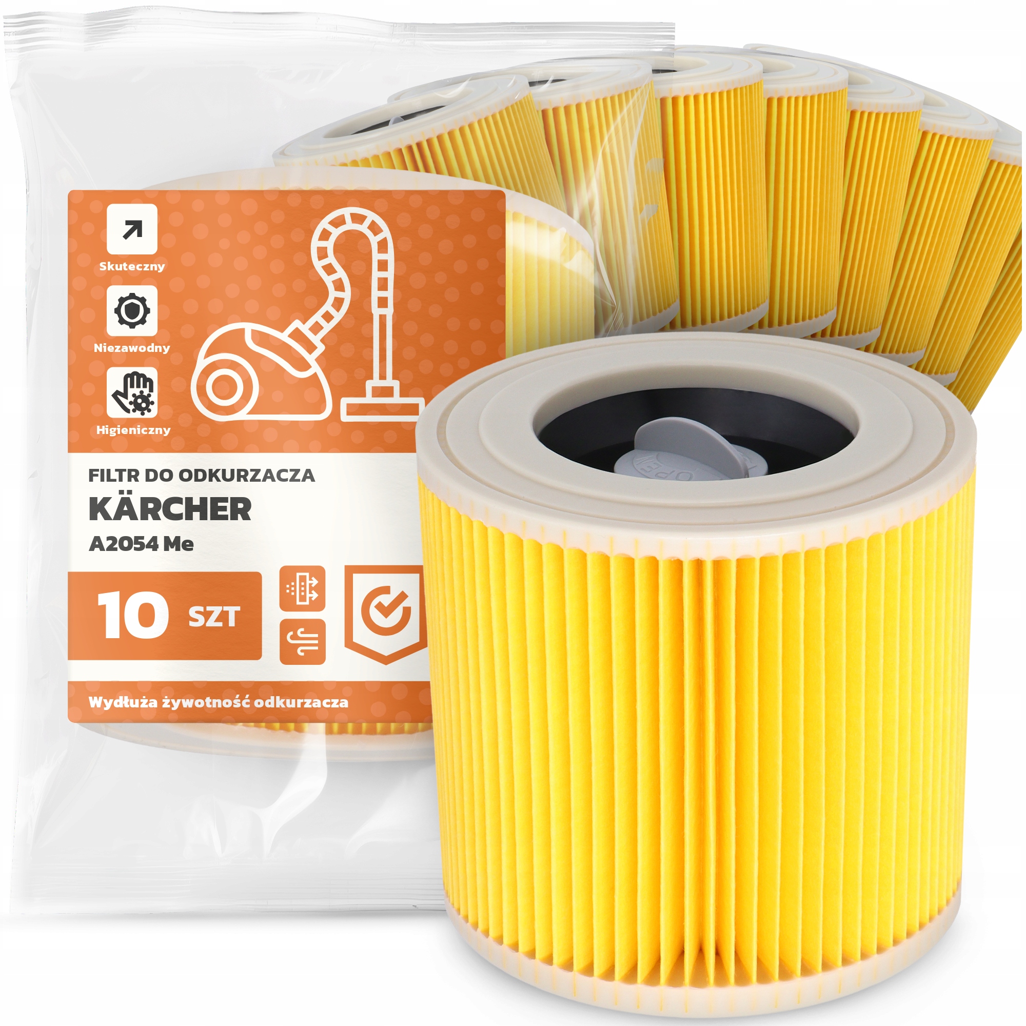 10 x Filtr Pro Vysavač Kärcher A2054 Me Vzduch Výkonný Náhradník Em-w