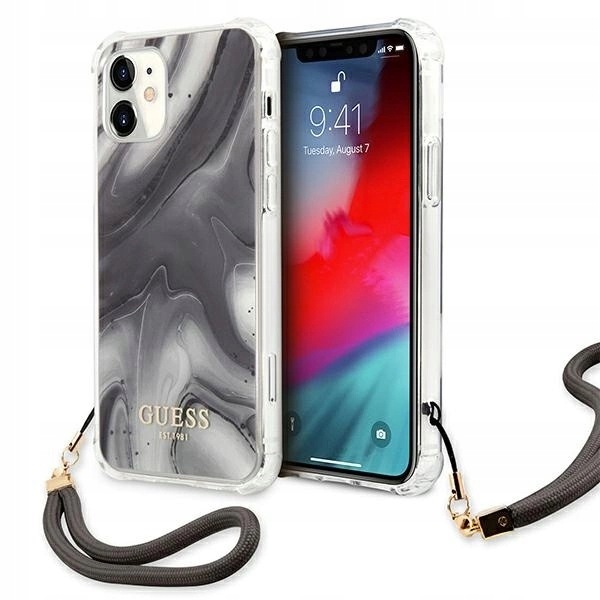 Etui Guess Marble Collection na iPhone 12 mini szare