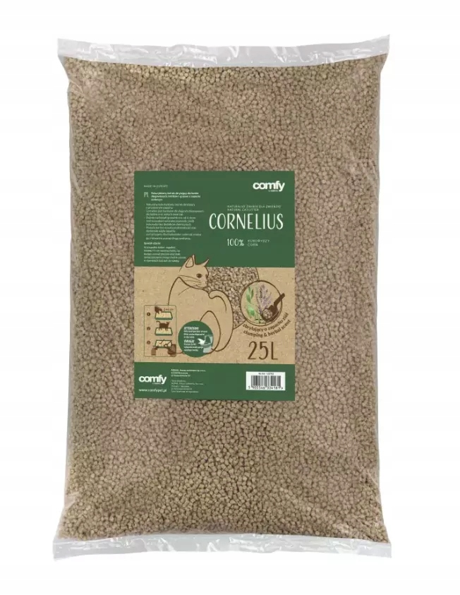 Comfy Żwir Kukurydziany Cornelius 25L Zapach Ziół
