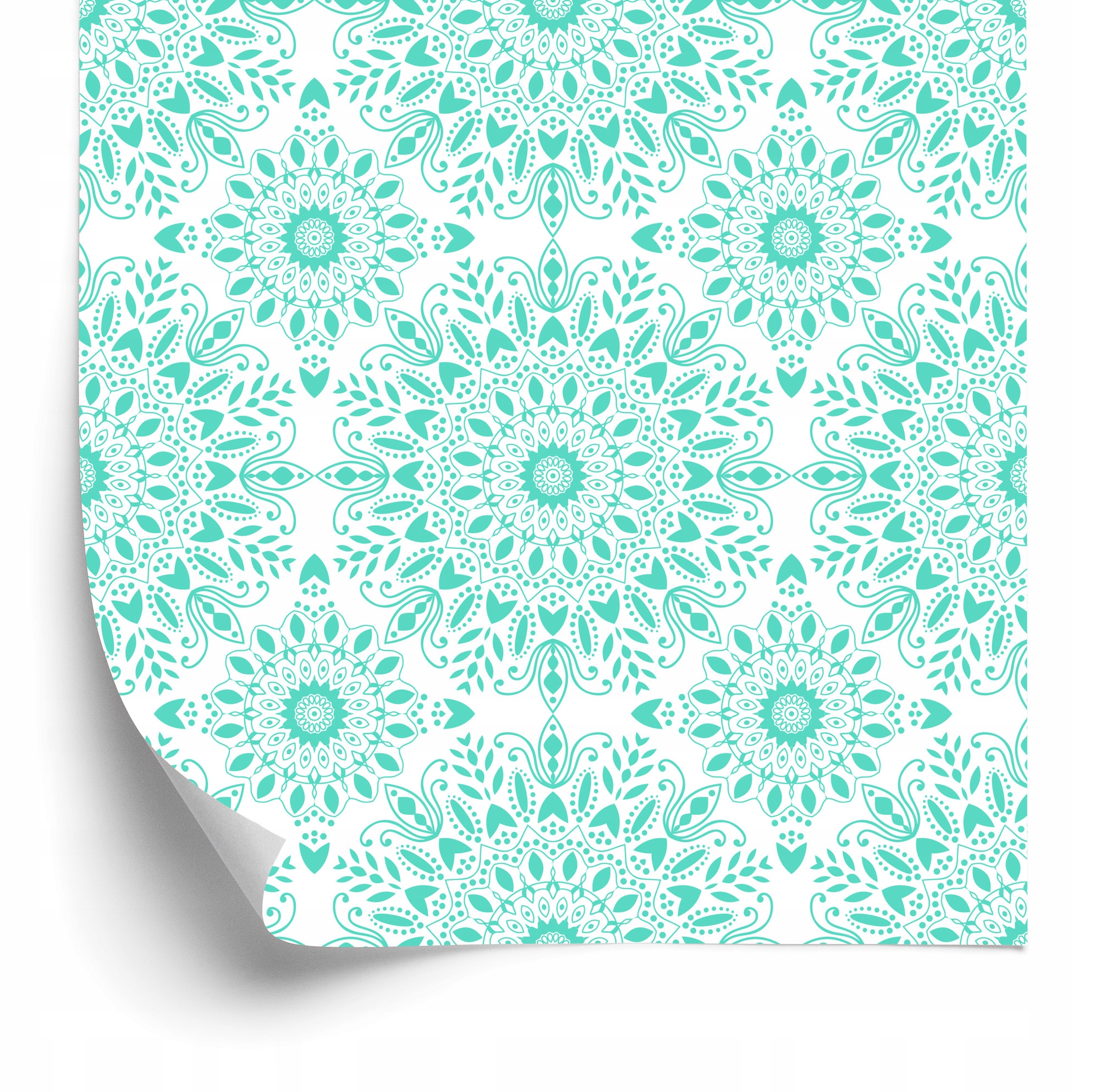 Krásná tyrkysová tapeta Mandala 50 x 1000 cm