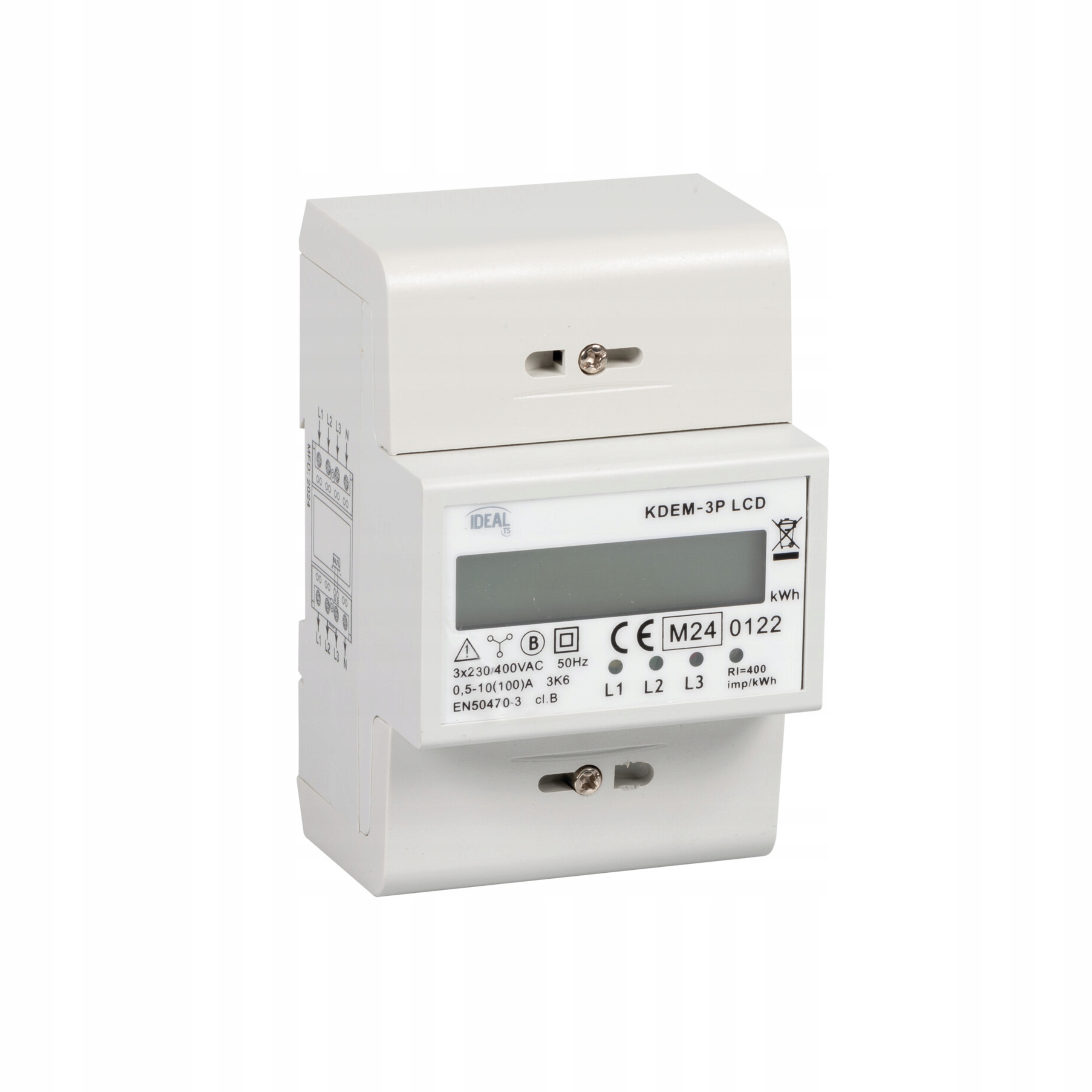 Indikátor spotreby elektrickej energie 3-fázový 100A KDEM-3P LCD