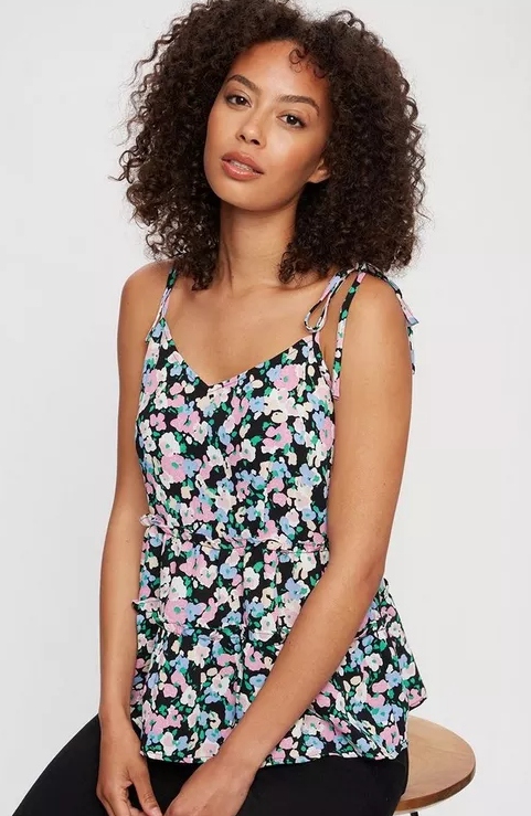 DOROTHY PERKINS TOP NA RAMIĄCZKACH W KWIATY 46 PTJ