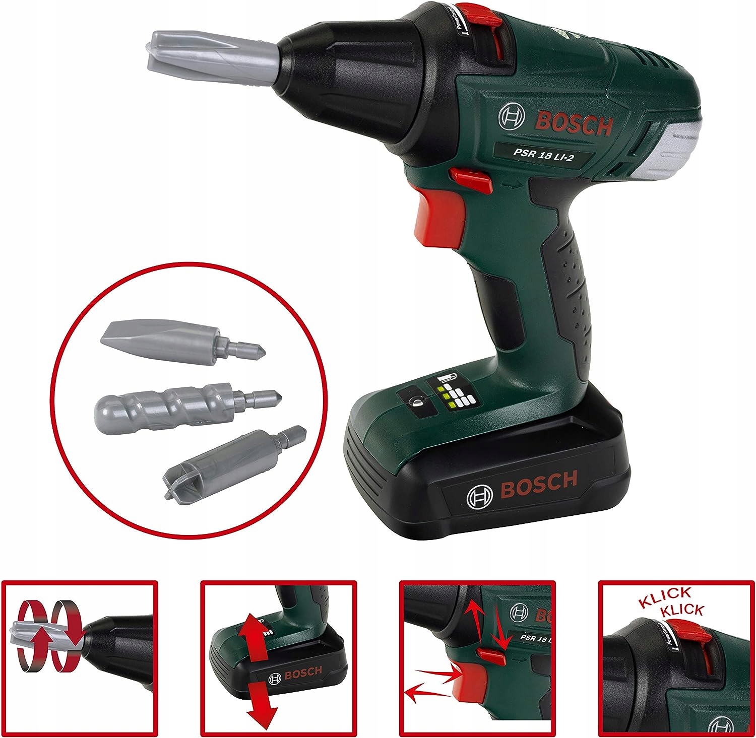 WKRĘTARKA WIERTARKA BOSCH DLA DZIECI ŚWIATŁO KLEIN EAN (GTIN) 4009847085672