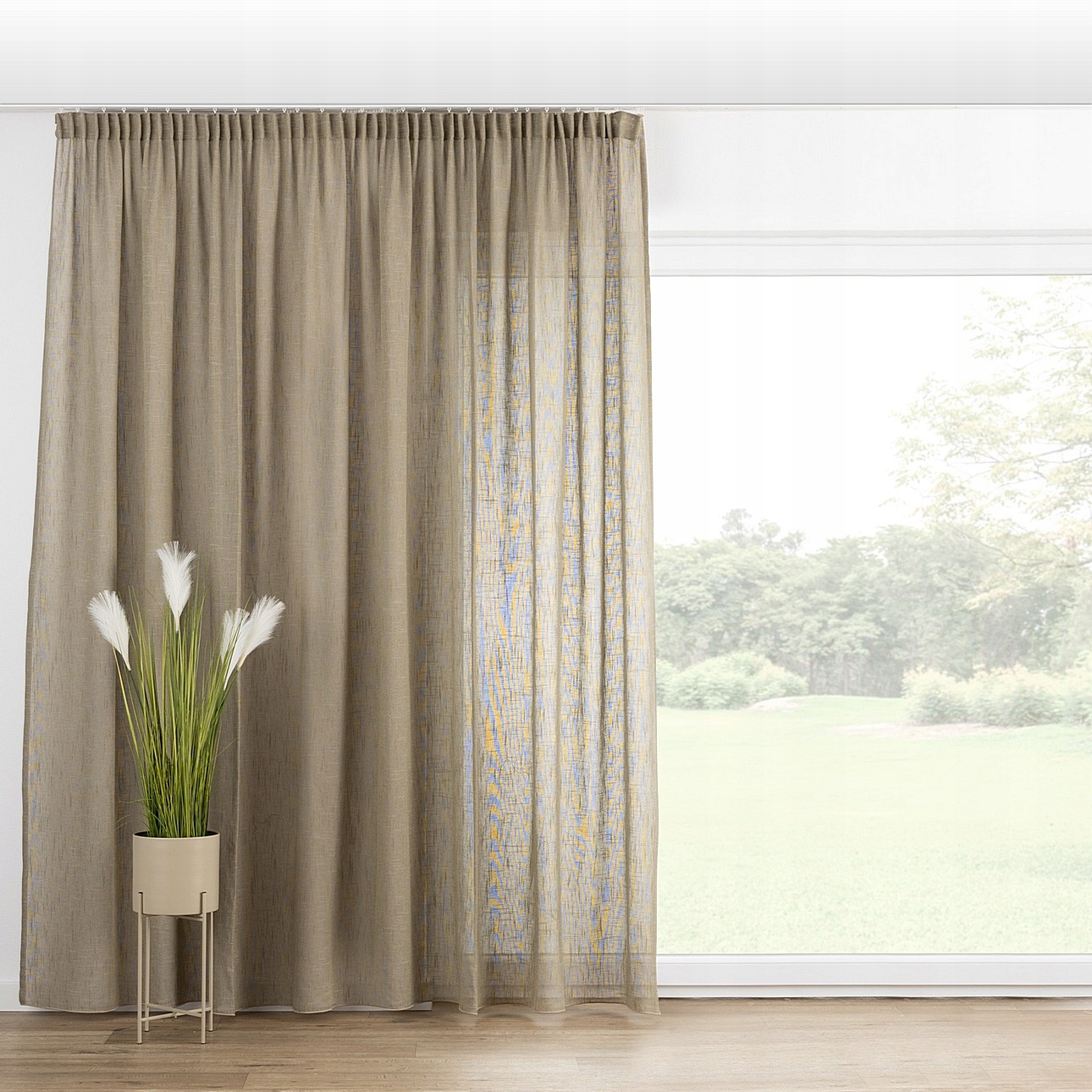 Záves na vlnitej páske 1 ks 130x245 cm zelený