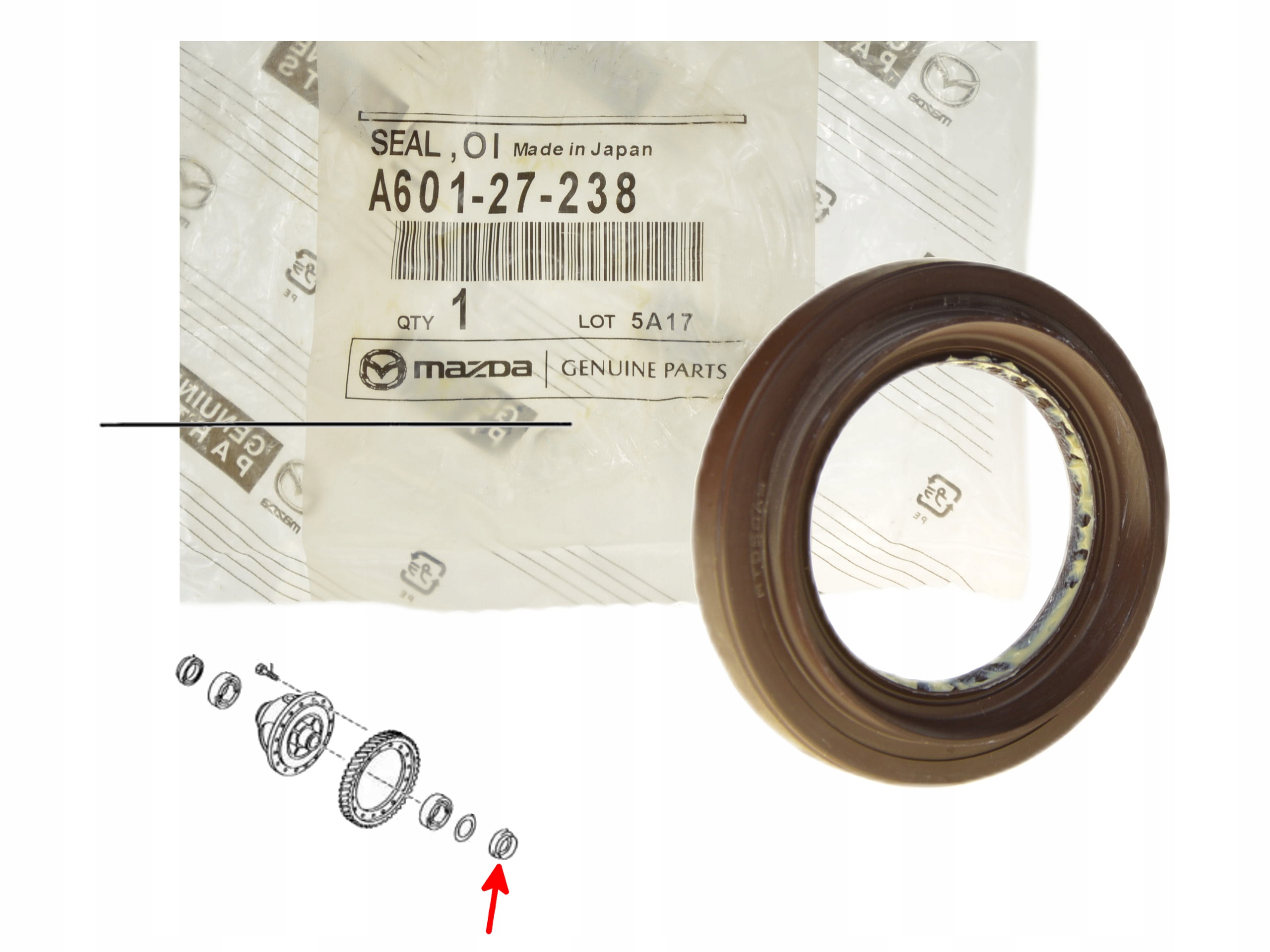 MAZDA3 Bl 09-13 MAZDA6 Gh 08-12 Těsnění Přední Levé Nápravy A601-27-238