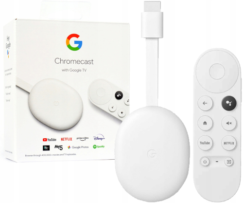Google Chromecast 4.0 Google TV 4K SMART Biały