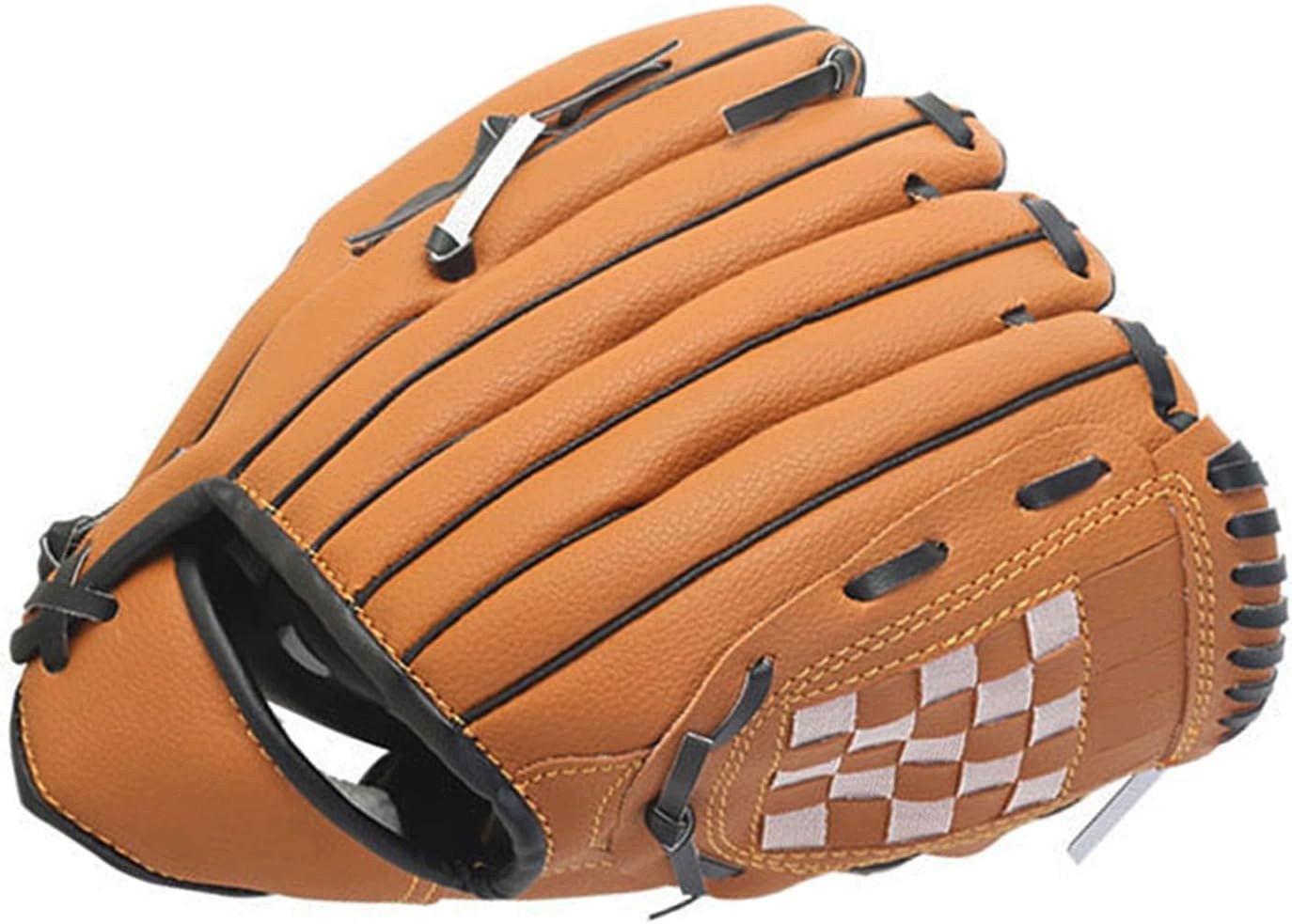 Rękawica baseballowa leworęczna 10,5 cala brązowo-czarna skóra Pu