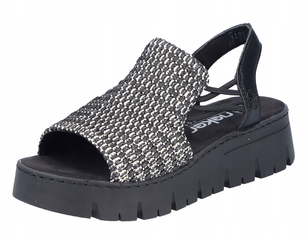 Rieker V1051-00 vel.40 černé nazouvací sandály na klínku