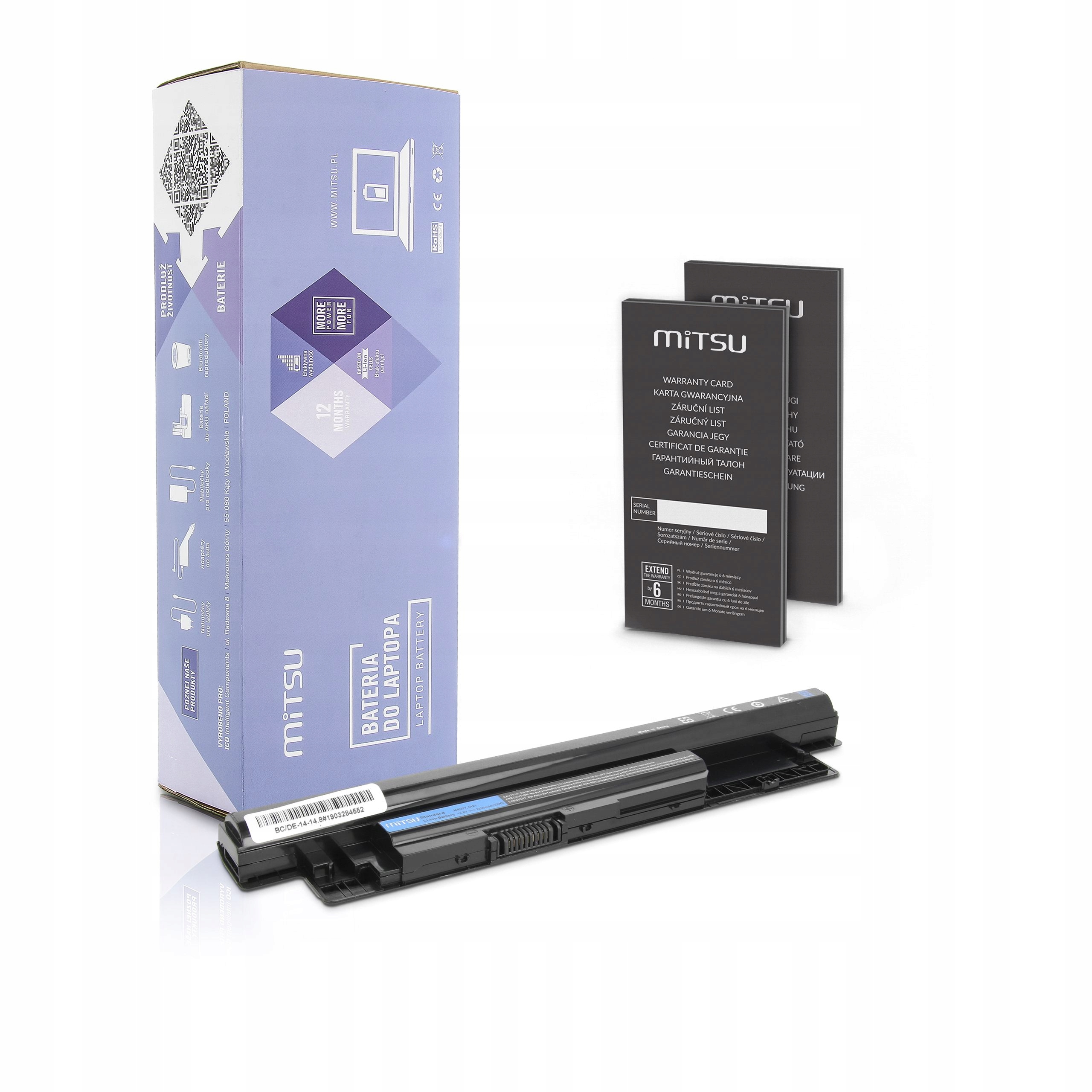 Baterie Mitsu pro Dell Inspiron 14, 15, 17, 2200 mAh