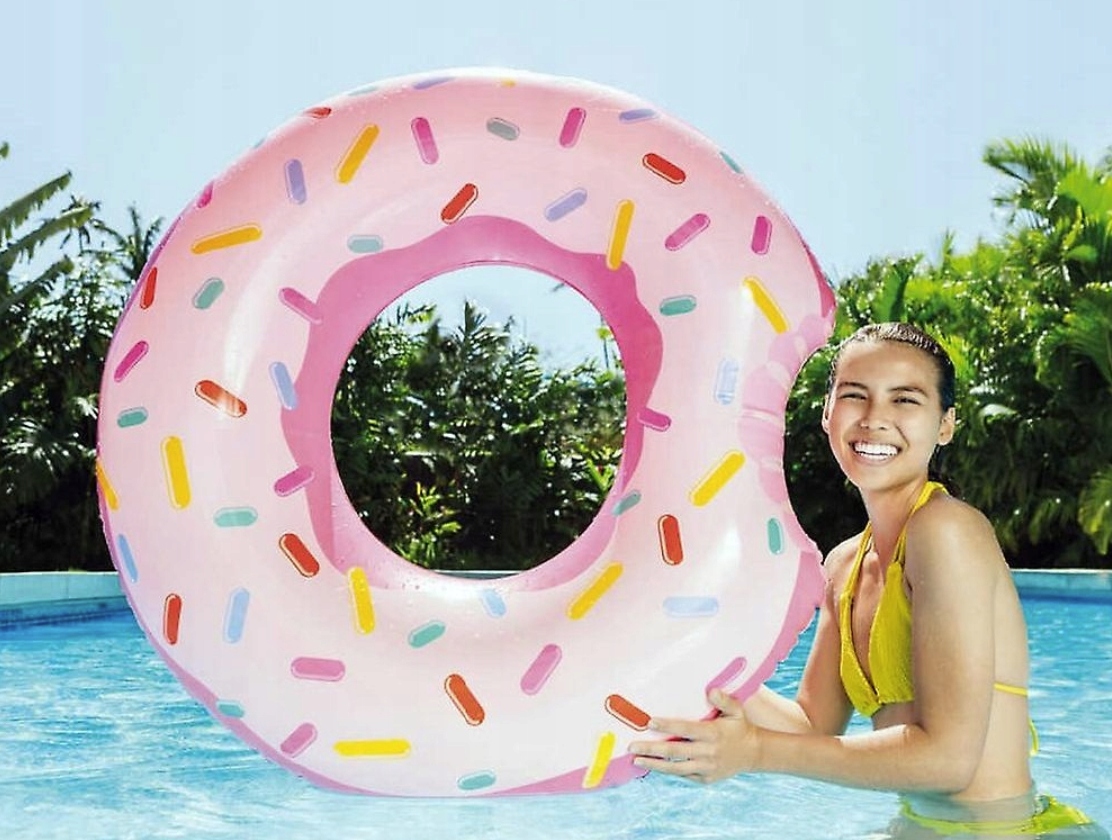 DMUCHANE KOŁO DONUT DO PŁYWANIA INTEX + GRATIS Maksymalne obciążenie 90 kg