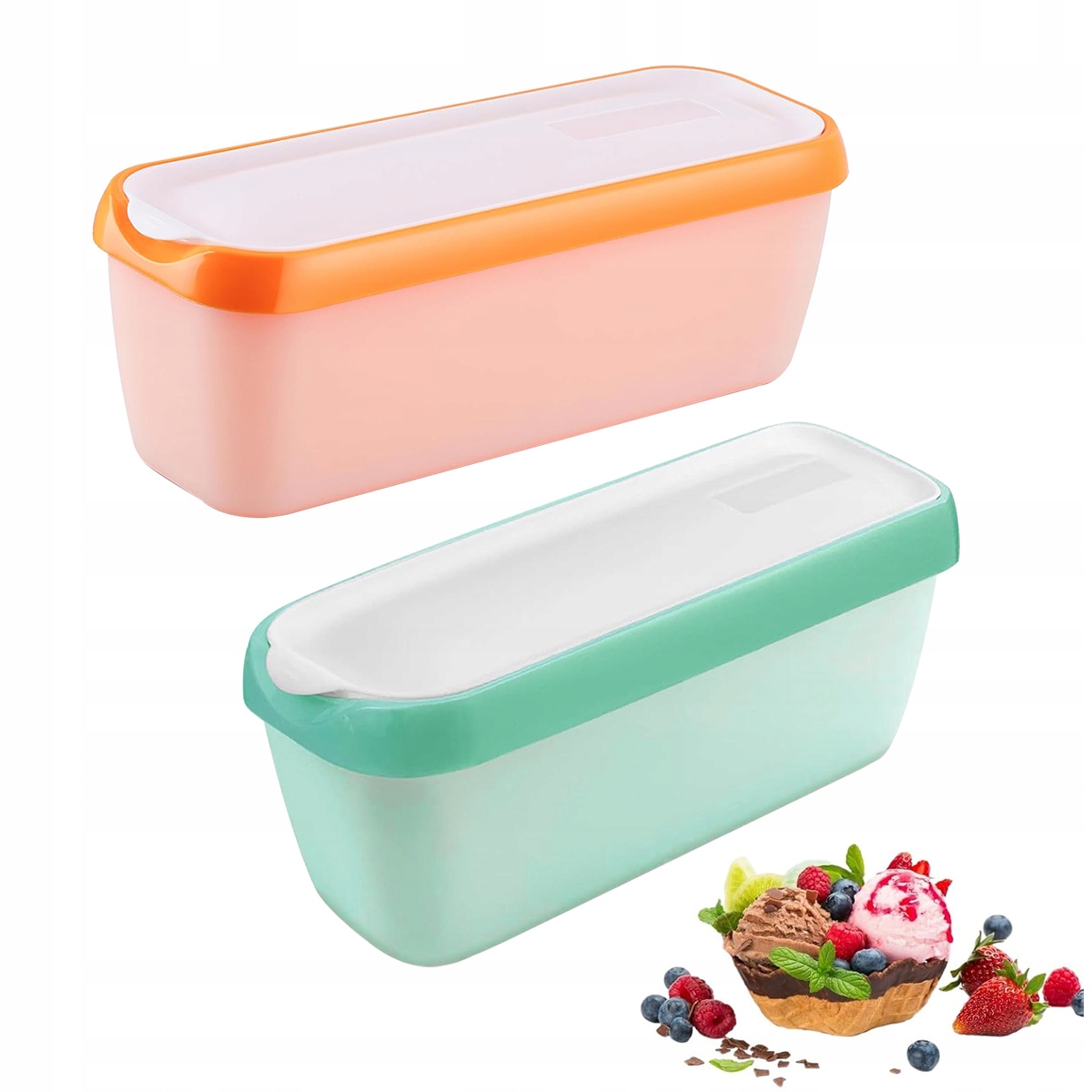 Pojemniki Na Żywność bez Bpa, Do Lodów -2 Sztuki Akcesoria