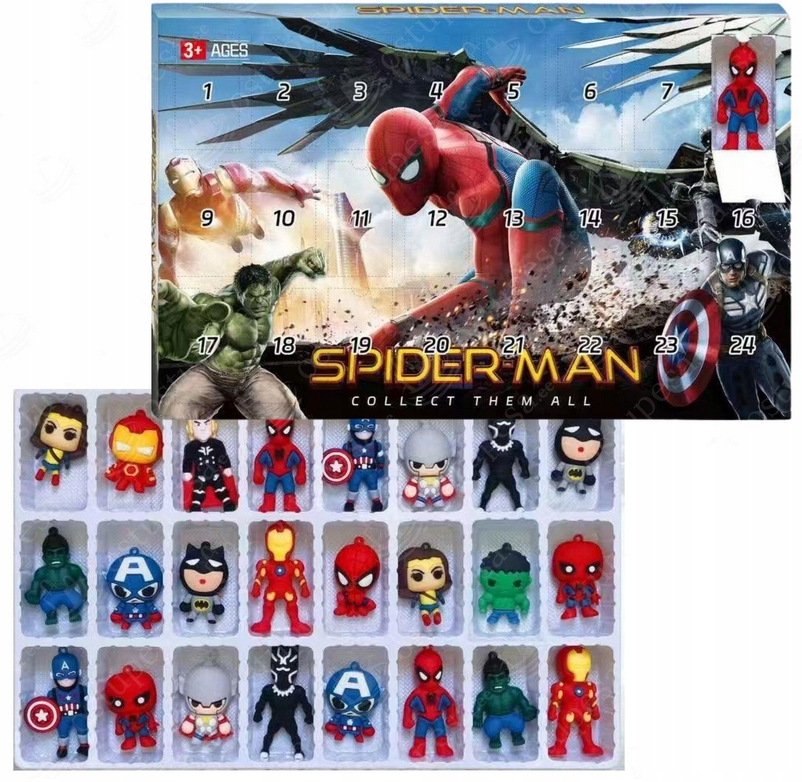 Адвент-календарь Avengers Spider-Man, 24 коллекционные фигурки-брелока