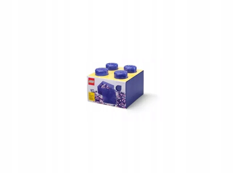 Lego Pojemnik Pudełko Klocek 4 Przezroczysty Brokat Fiolet 25 CM