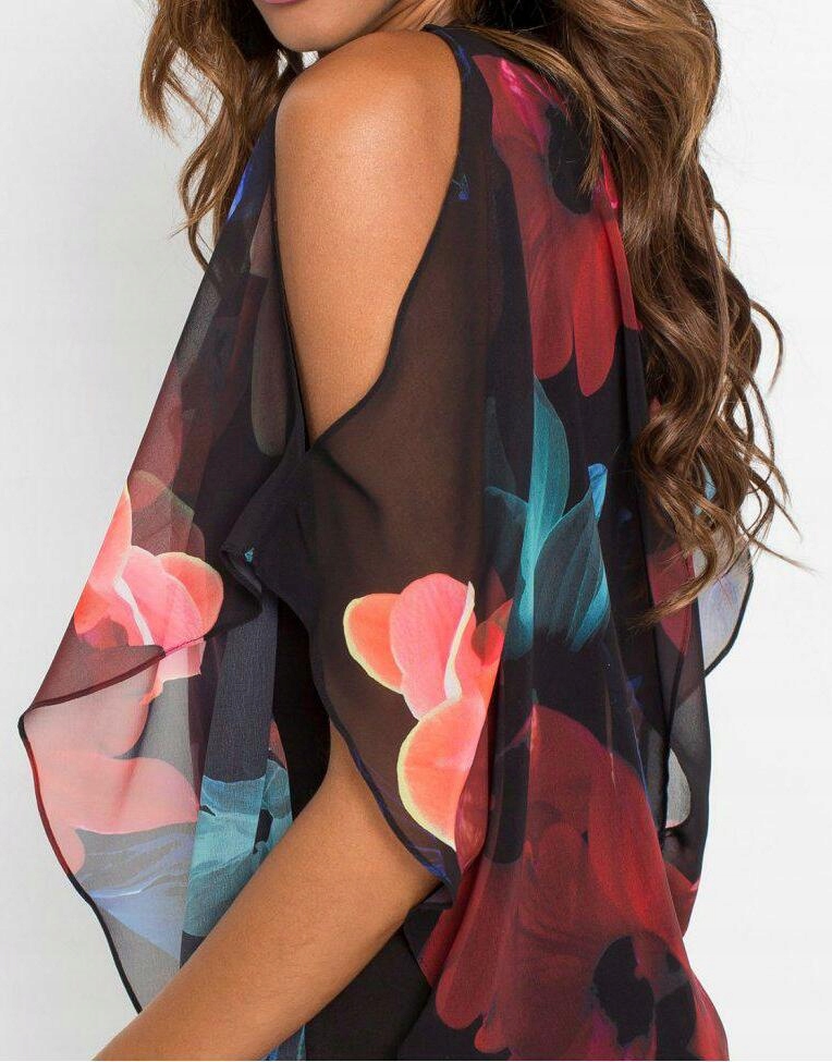 ELEGANCKI KOMBINEZON W KWIATY__44/46 Linia regular