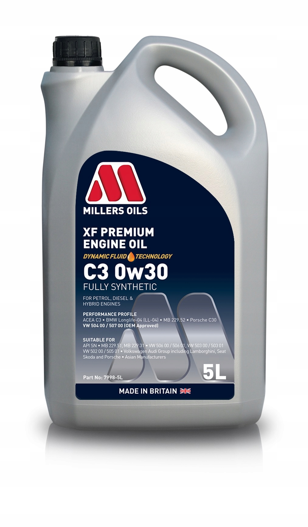 Millers Oils Xf Premium C3 0W30 5L 7998 Vw