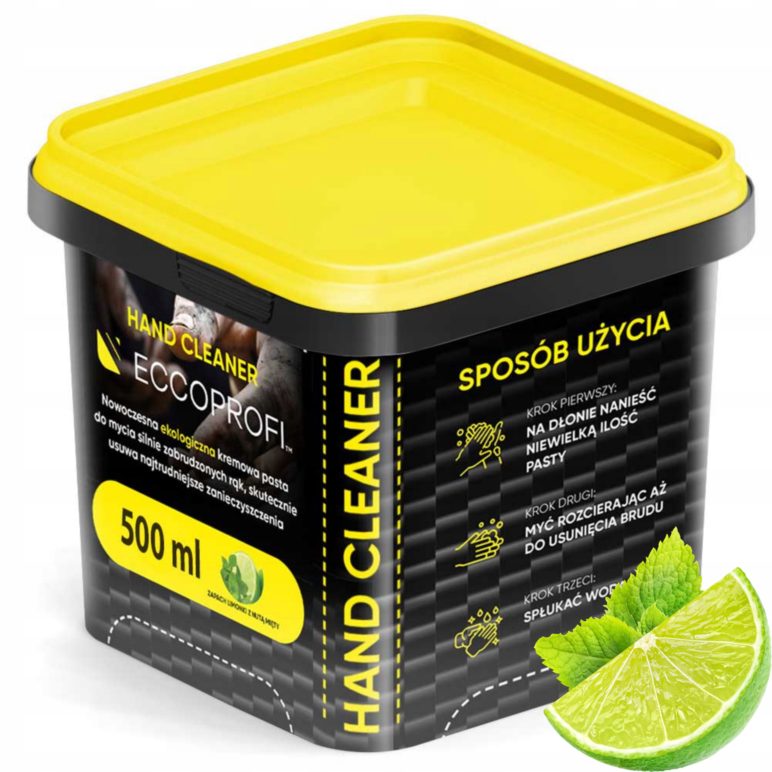 pasta bhp do mycia silnie zabrudzonych rąk Limonka Mięta HandCleaner 500 ml