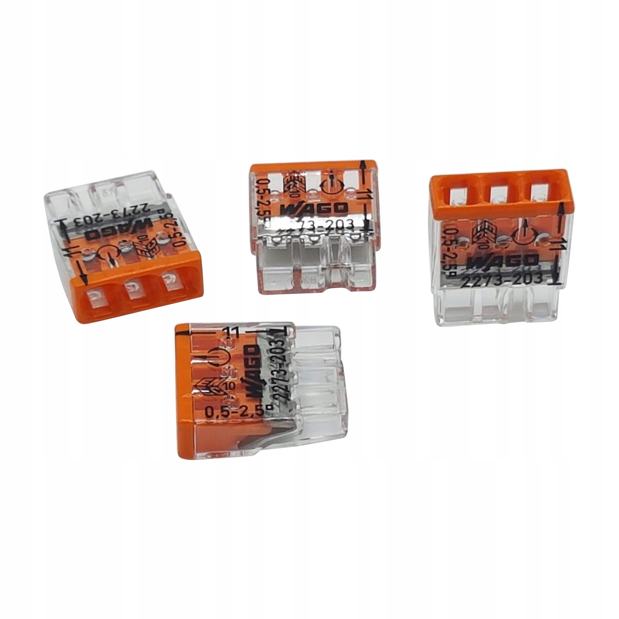 

Wago 2273-203 Szybkozłączka Drut 3x0,5-2,5mm² 4szt