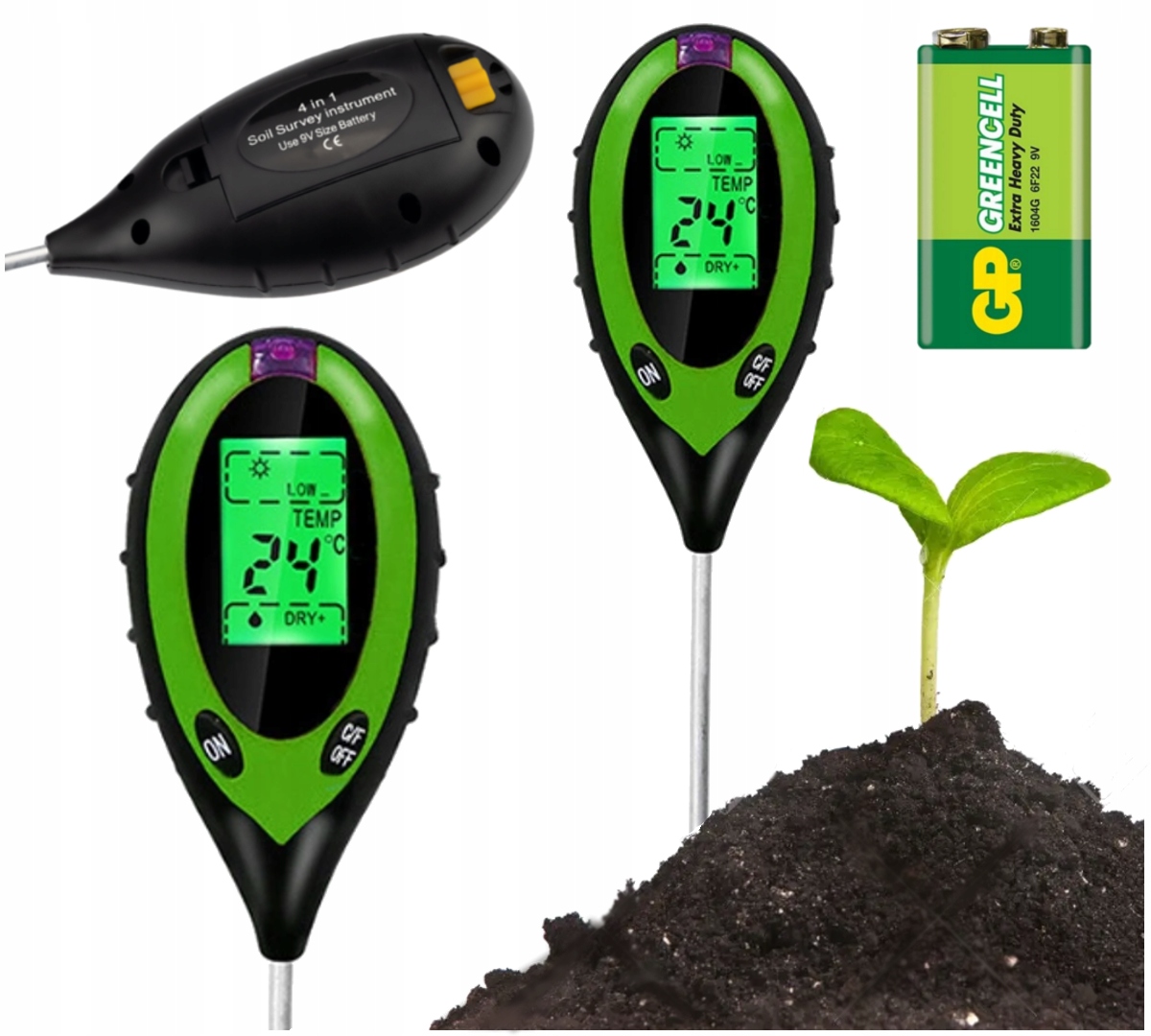 TESTER PH KWASOMIERZ 4w1 MIERNIK PODŁOŻA DO KWIATÓW I UPRAW