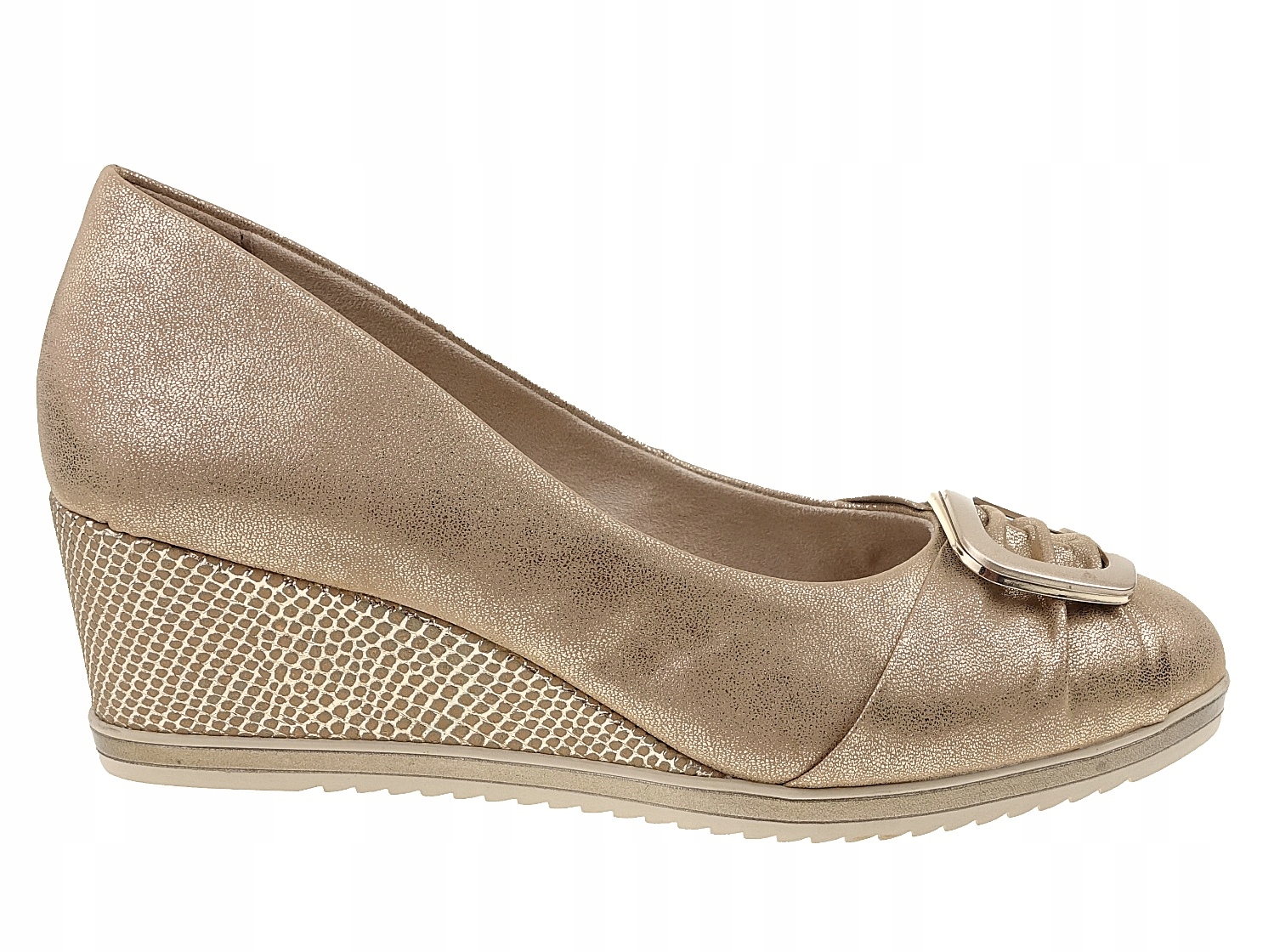 Tamaris czółenka koturny Komfort 22323 złote 38