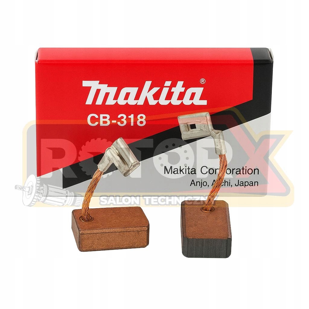 Makita Szczotki Węglowe CB-318 191978-9 9562 9565CLR BO6040 Oryginał 10szt