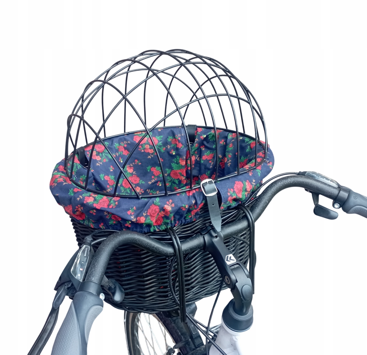 Kosz wiklinowy na rower dla Psa do 10kg Transporter wkład i poduszka