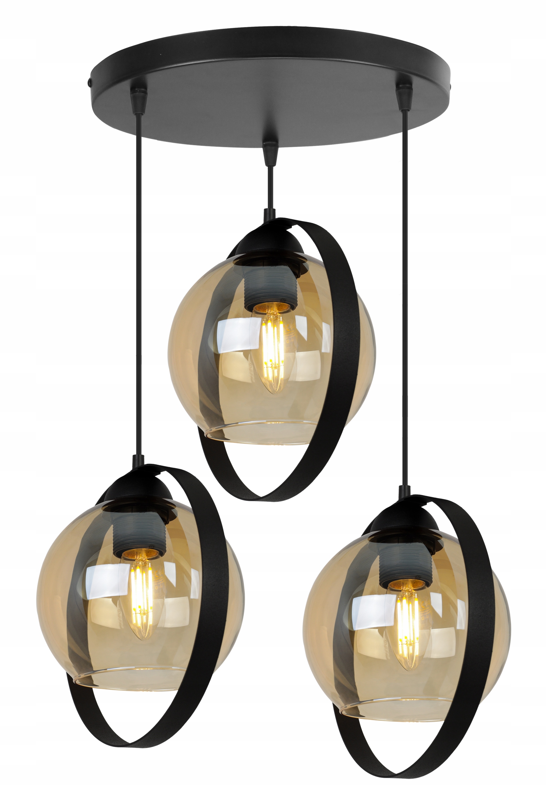 

Nowoczesna Lampa Wisząca Szklany Klosz Pierścienie