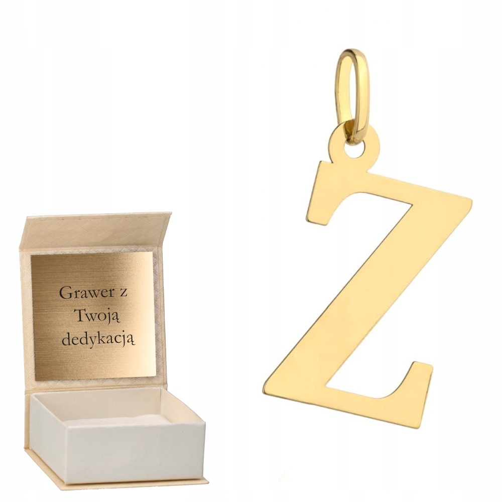Zlatý přívěsek Písmeno Z velké zlato ryzost 585 Gravírování
