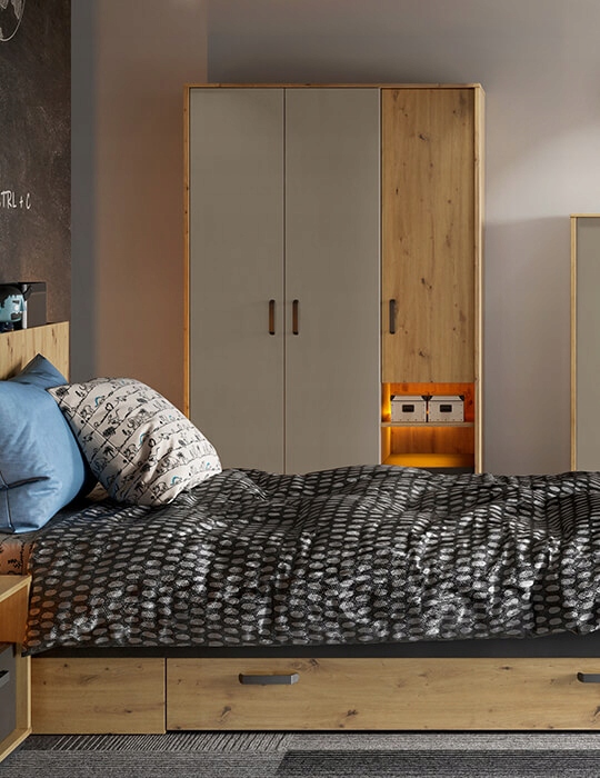 SZAFA GEO DO POKOJU MŁODZIEŻOWEGO Wysokość mebla 195 cm