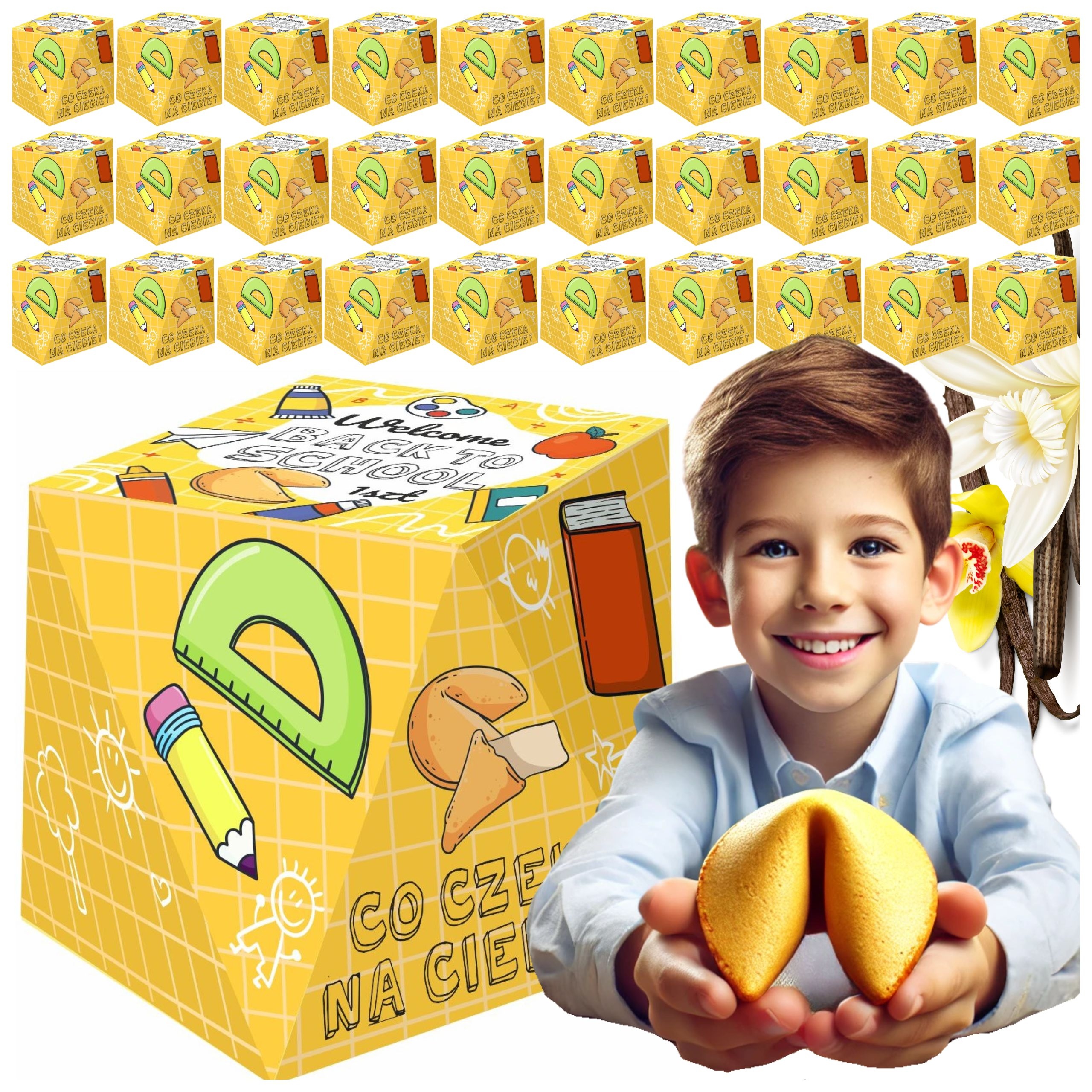 Ciasteczko z Wróżbą dla Uczniów Dzieci Powrót do Szkoły Szkolne 30 szt