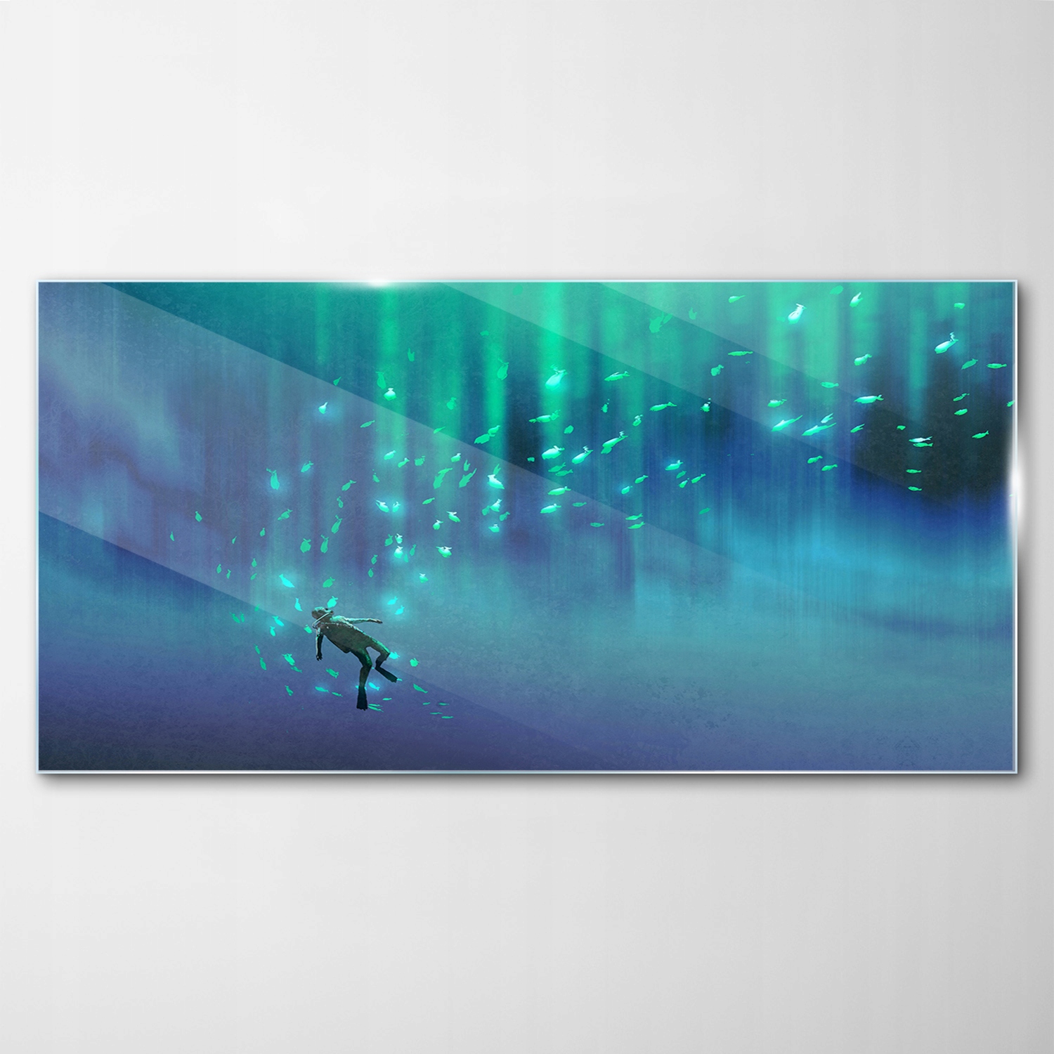 Tvrdený sklenený obraz Potápač Ryby More 140x70