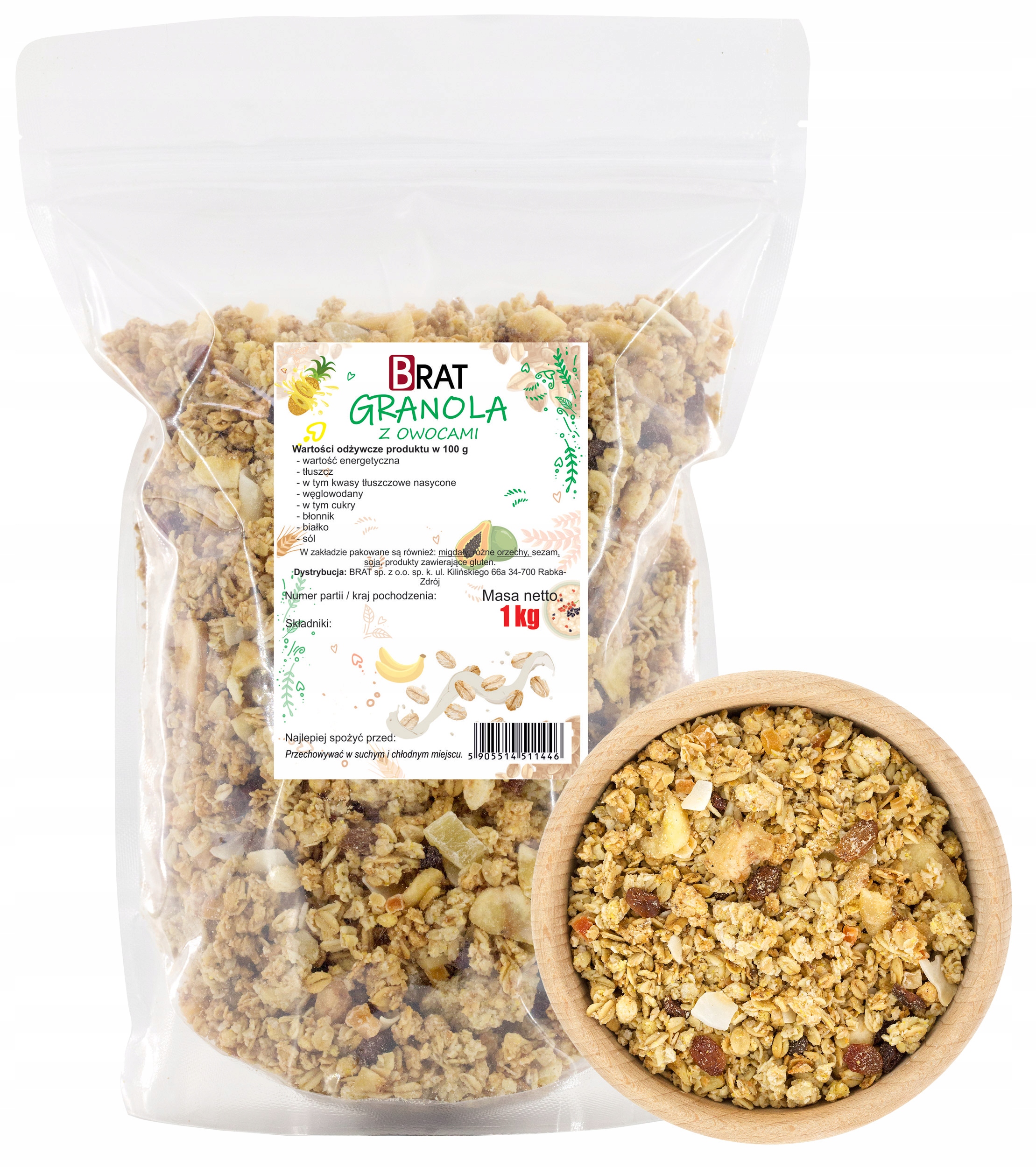 Levně 3X Granola s ovocem 1kg
