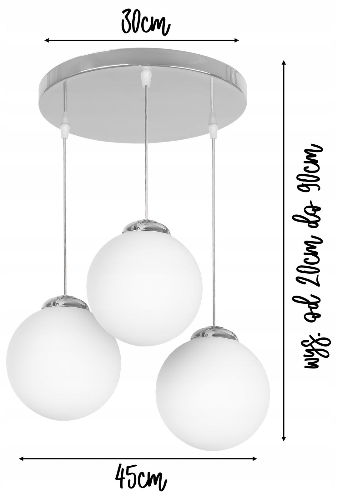 LAMPA WISZĄCA SUFITOWA PLAFON ŻYRANDOL NOWOCZESNA CHROM BIAŁE KULE LOFT LED Kolekcja Nowoczesna