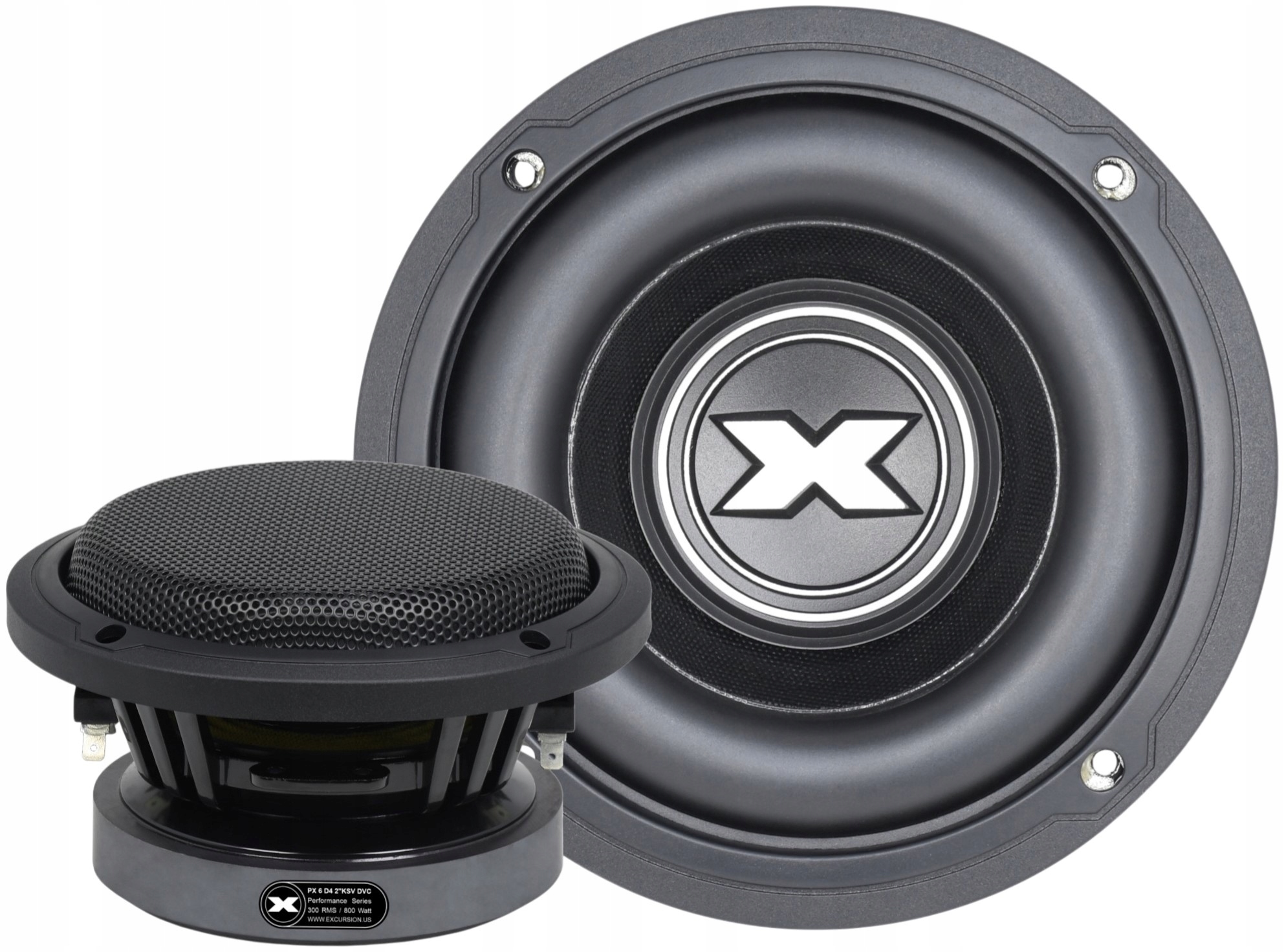 Subwoofer automobilový 165 mm 6,5 palca 300 W Rms 2x4 Ohm Oem Excursion PX-6D4