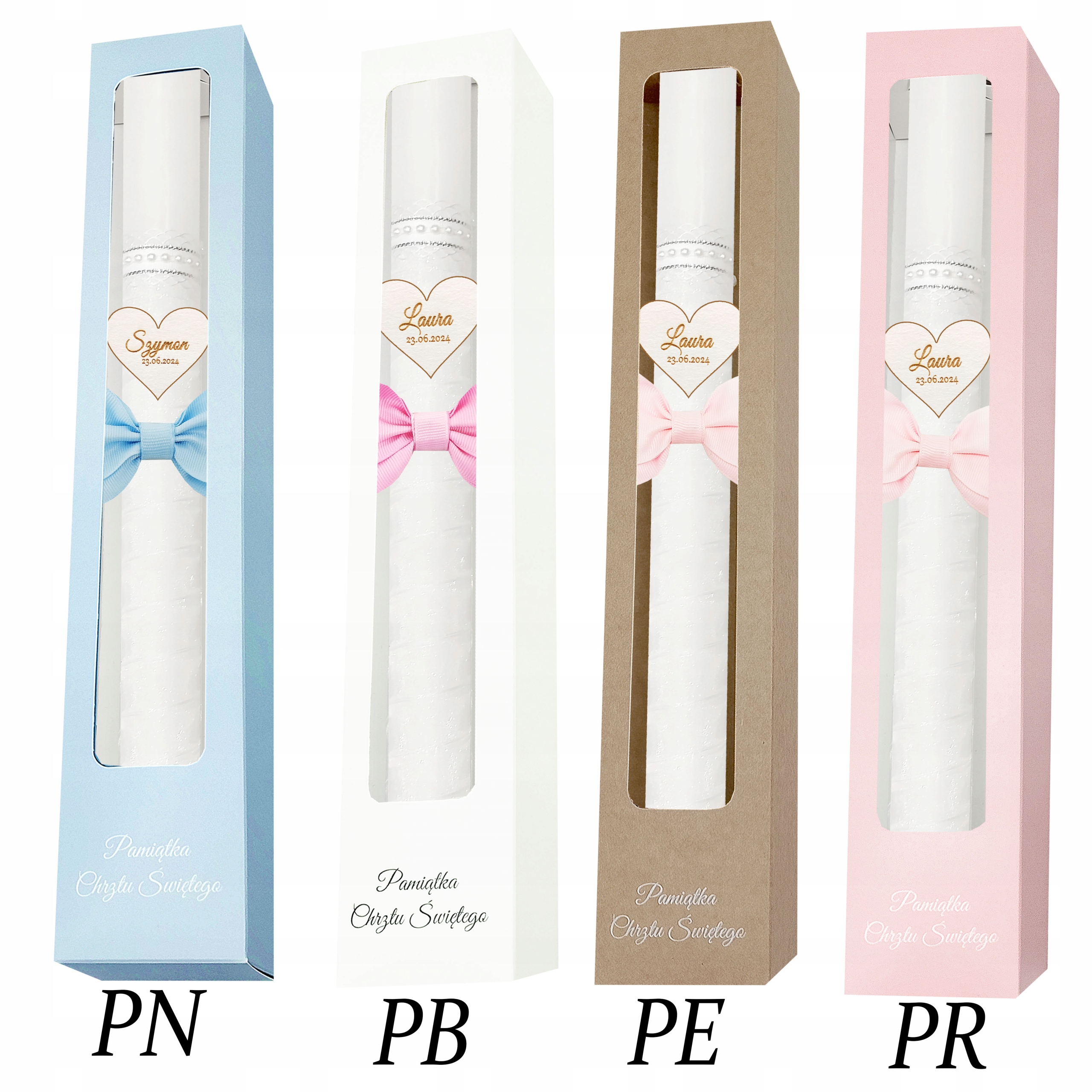 SZATKA I ŚWIECA DO CHRZTU CHRZEST IMIĘ eko Rodzaj świeca