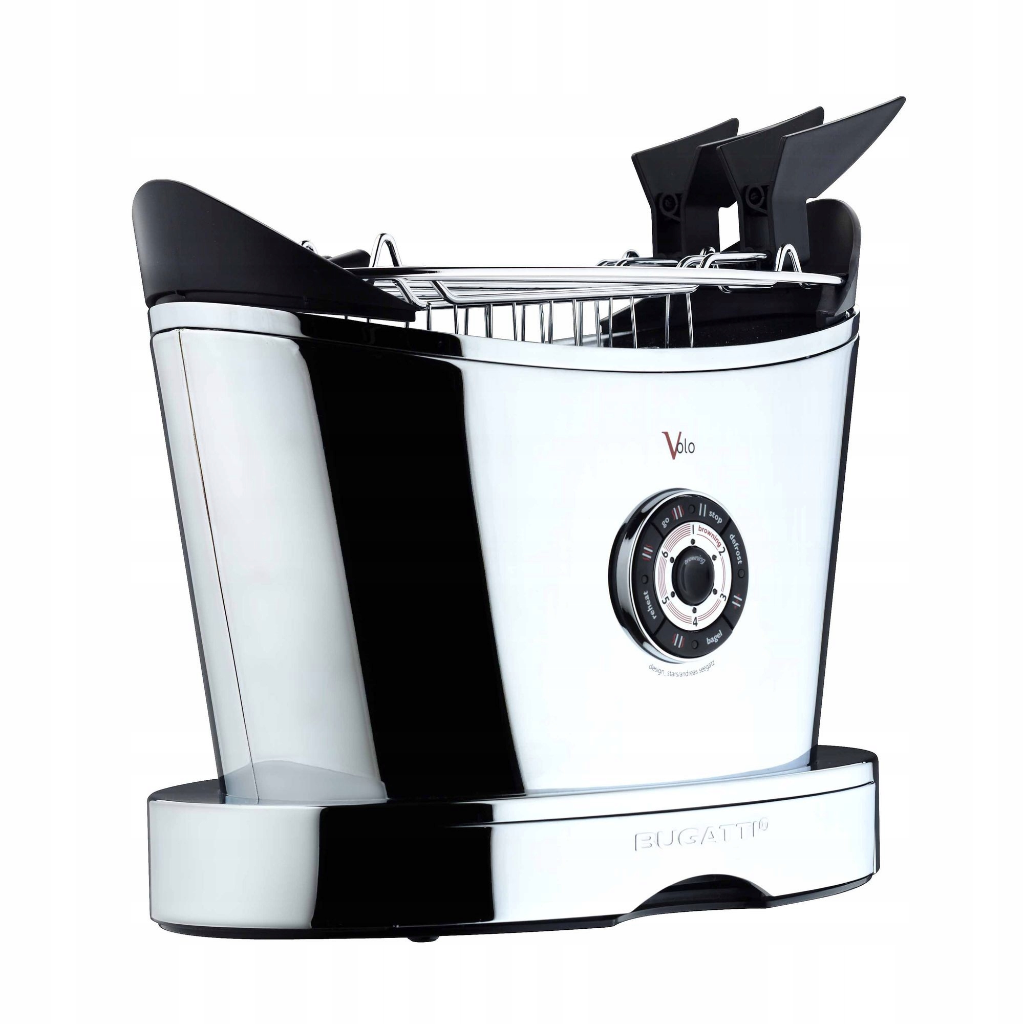 Casa Bugatti Volo Włoski Toster Srebrny Chrom