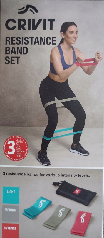 Taśmy do ćwiczeń Komplet 3szt taśm fitness gum Crivit 3 kolory Kolor dominujący wielokolorowy