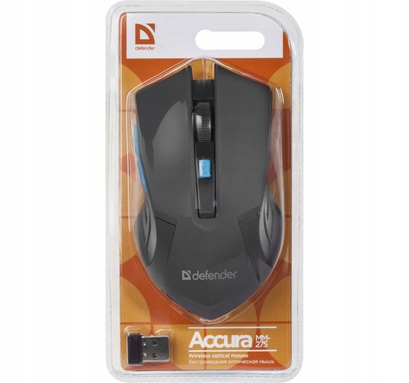 MYSZ DEFENDER ACCURA MM-275 RF CZARNO-NIEBIESKA OPTICAL 1600DPI 6P — 7