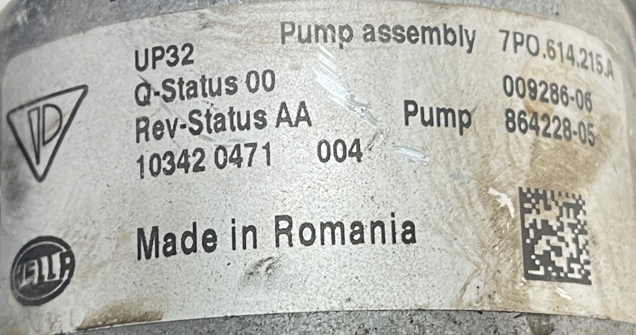 pump vacual VACUM PORSCHE VW 7P0614215A original