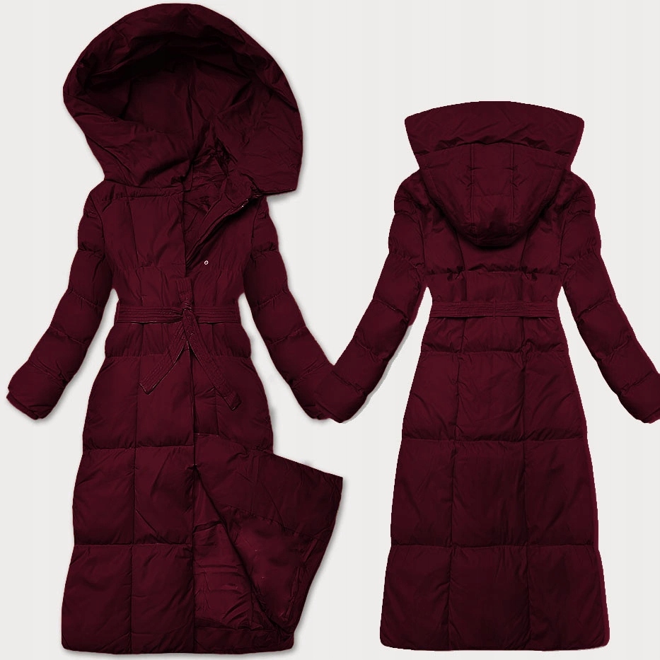 Dlouhá Dámská Bunda 5M3227 Bordo S (36)