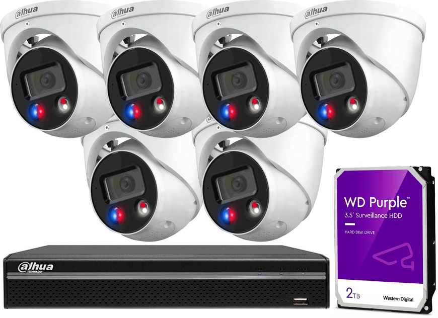 Sada Monitorování Ip 8Mpx 4K Dahua Tioc 6x IPC-HDW3849H-AS-PV-0280B Nvr