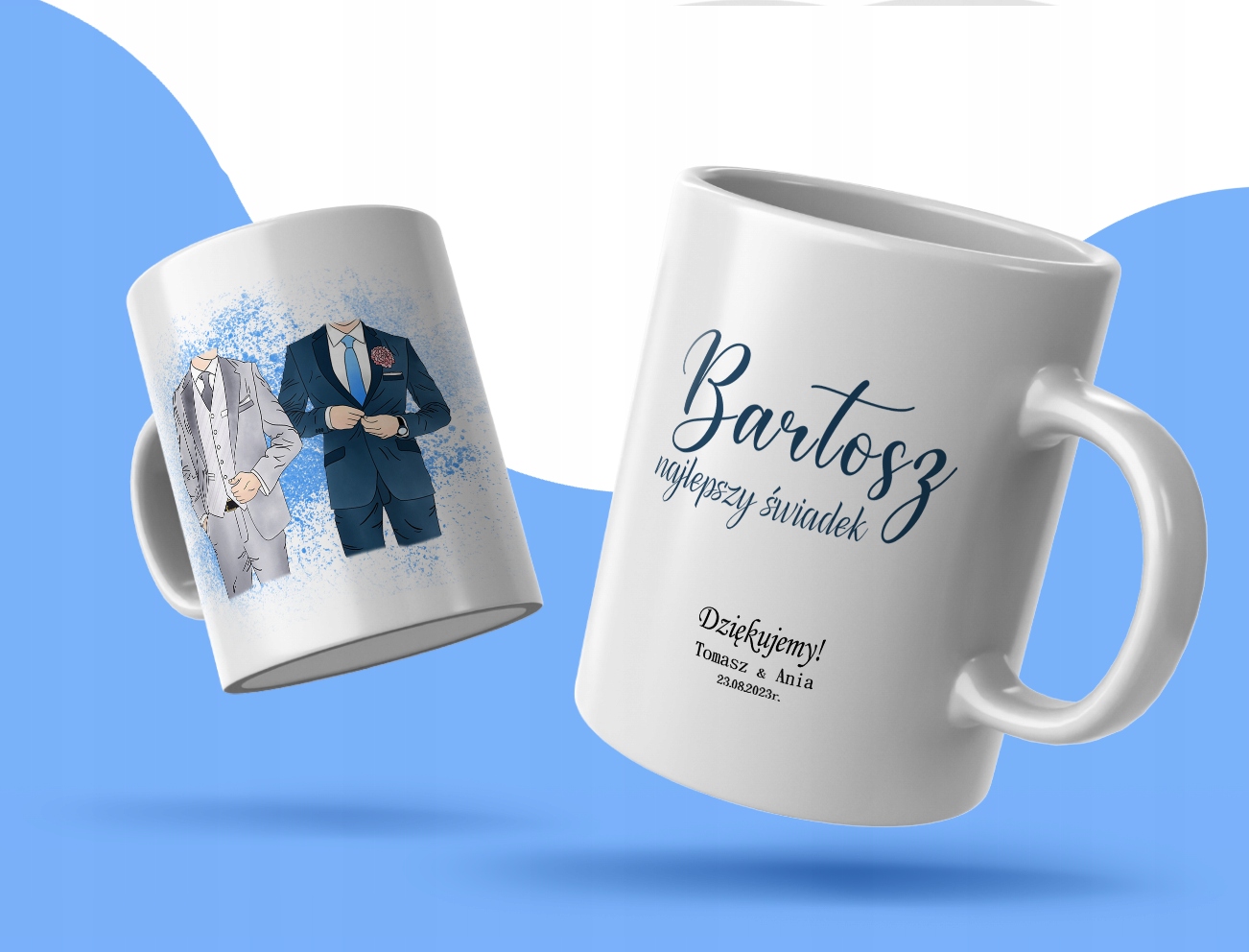 KUBEK NA PREZENT PODZIĘKOWANIE DLA ŚWIADKA IMIĘ Materiał wykonania ceramika